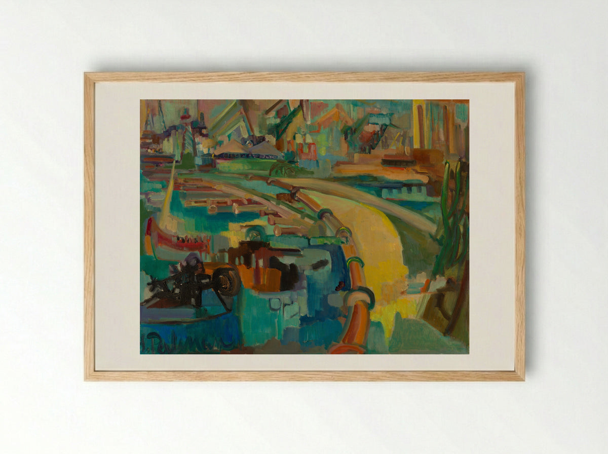 Droogdok op Curaçao - Suzanne Perlman - Framed Print Wood