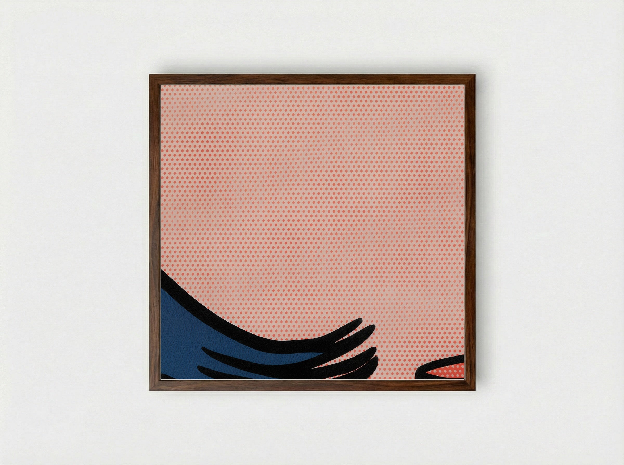 Drowning Girl - Roy Lichtenstein - Framed Print Dark Wood