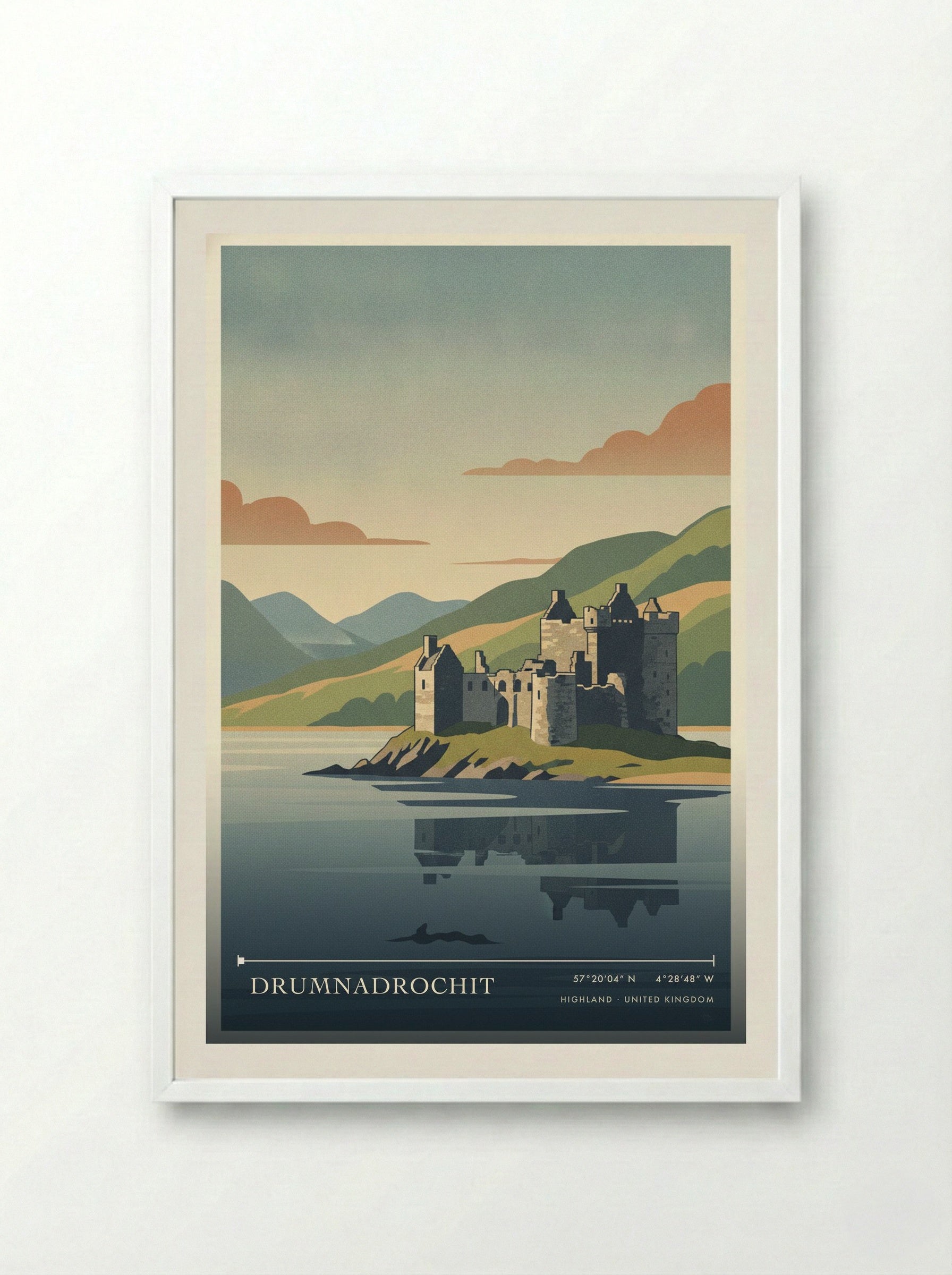 Drumnadrochit Highland United Kingdom Travel Poster - Framed Print White