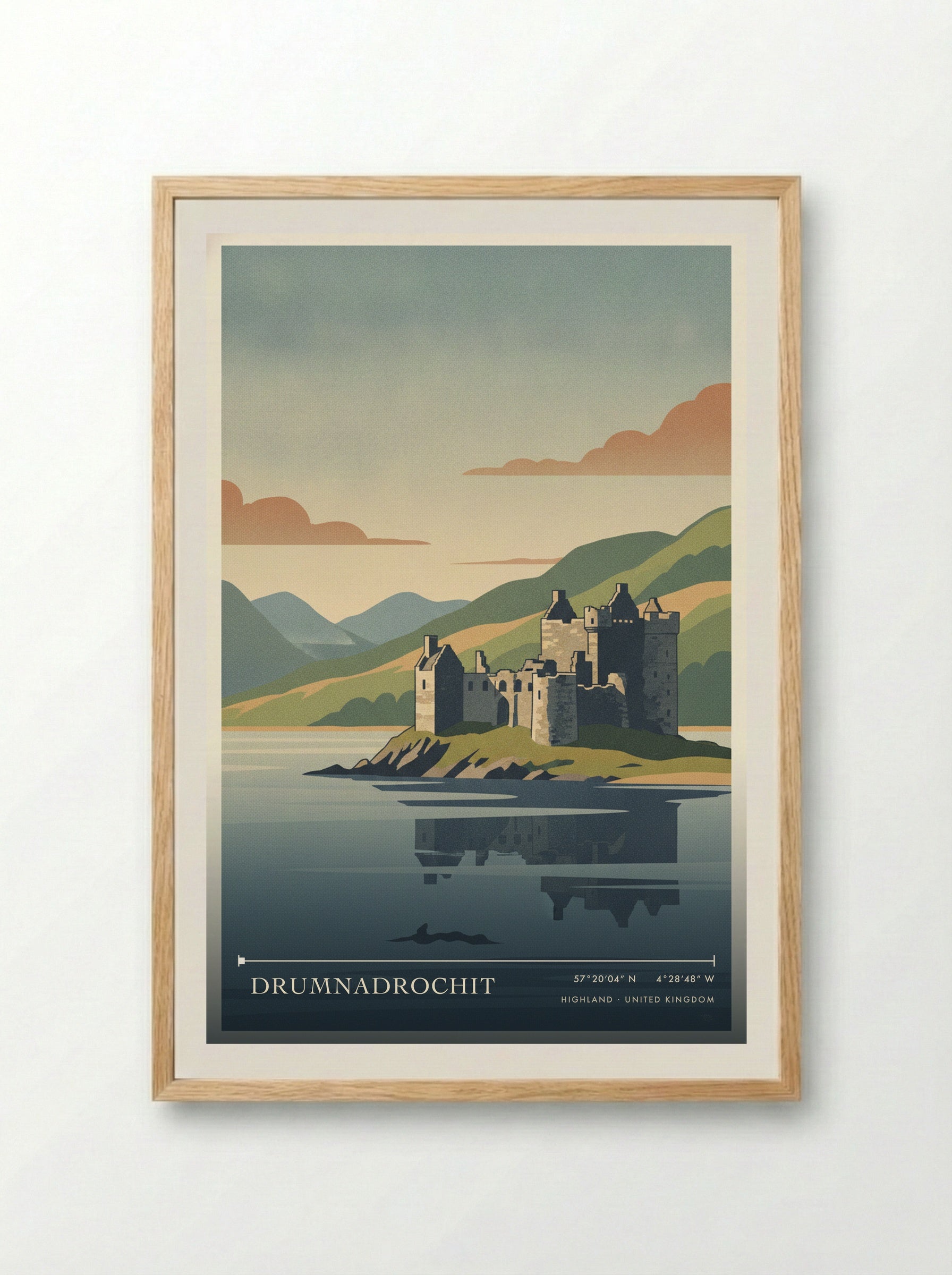 Drumnadrochit Highland United Kingdom Travel Poster - Framed Print Wood