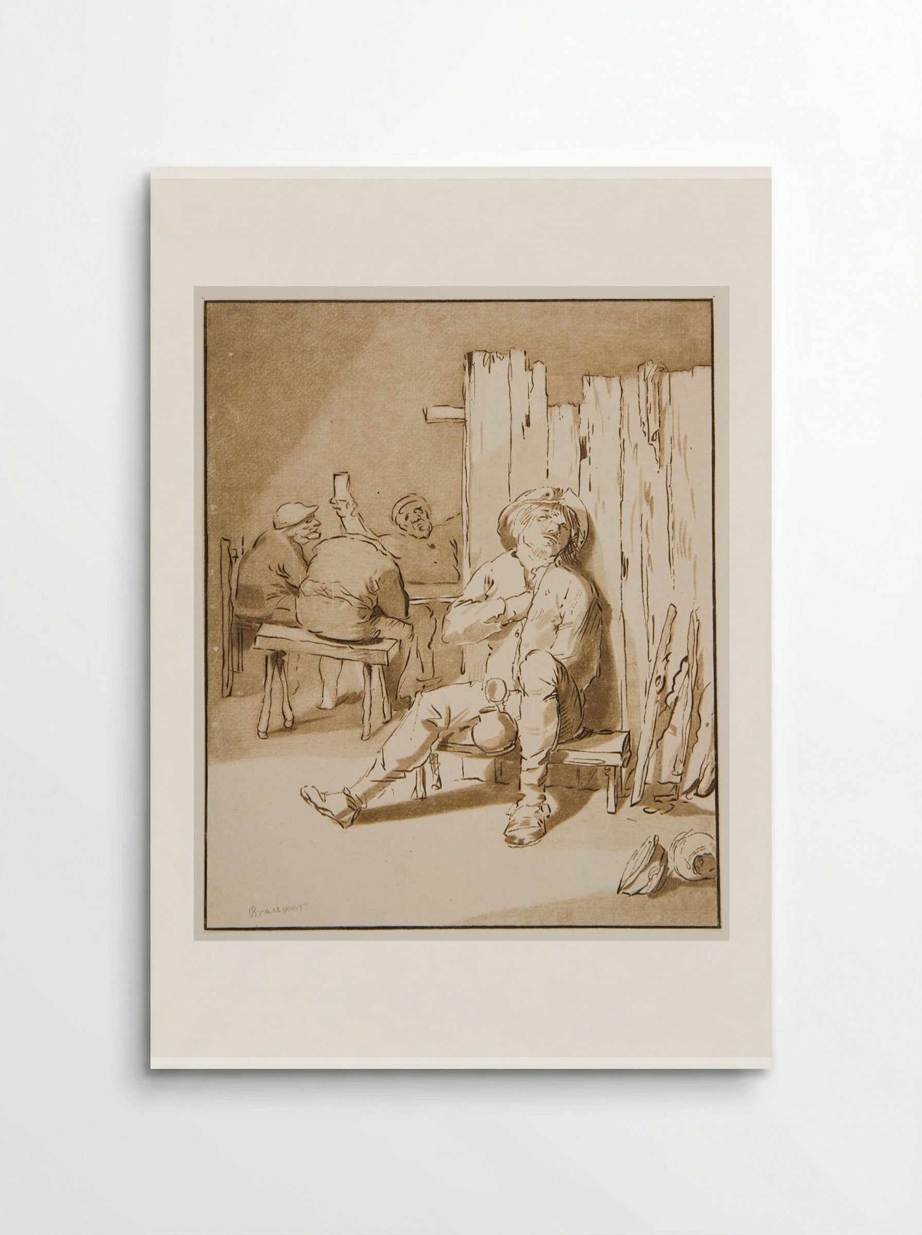 Drunken Man Asleep in a Tavern - Cornelis Ploos van Amstel - Poster