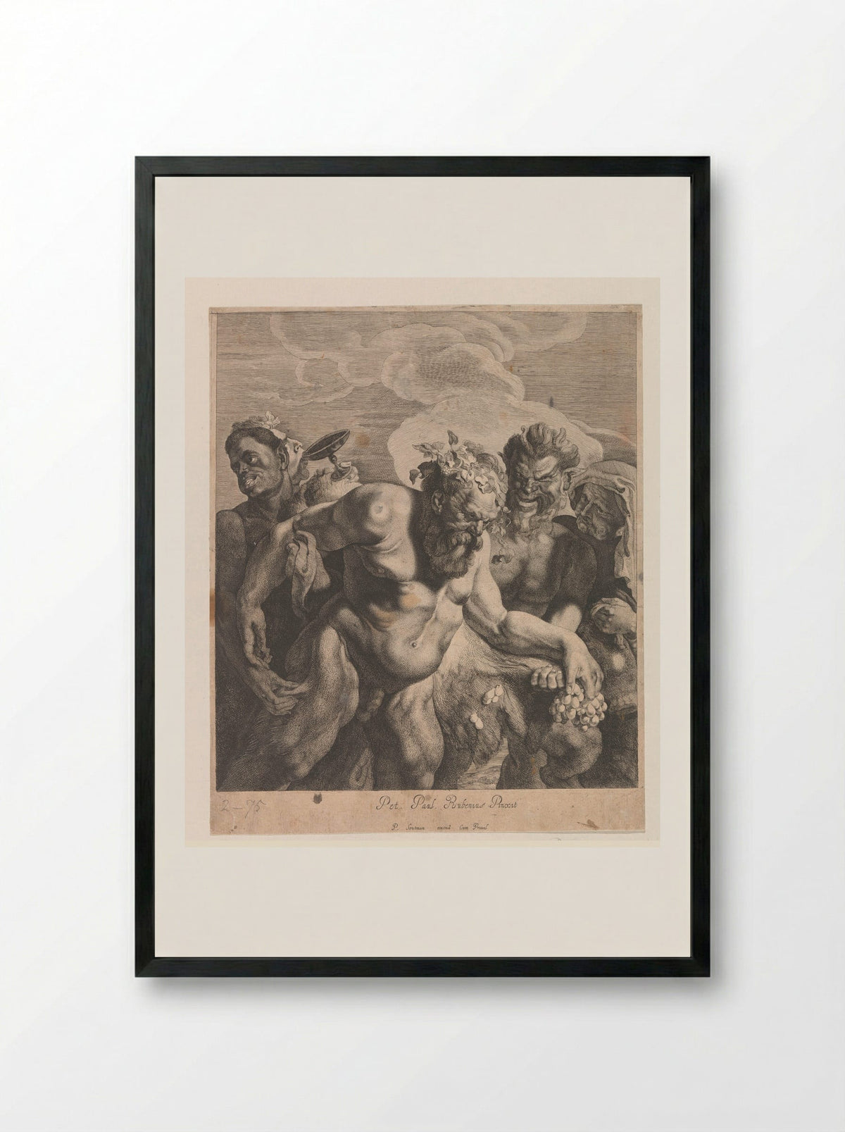 Drunken Silenus - Jonas Suyderhoef - Framed Print Black