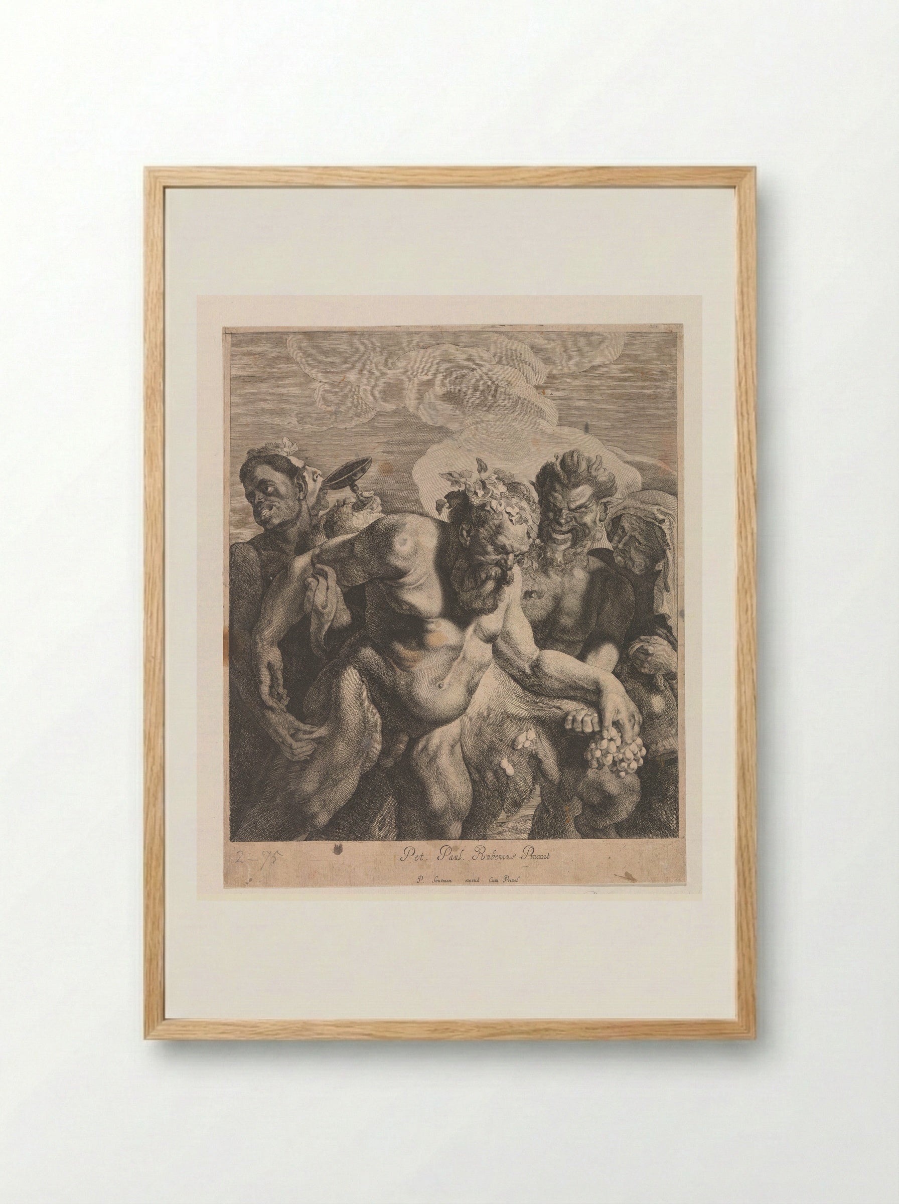 Drunken Silenus - Jonas Suyderhoef - Framed Print Wood
