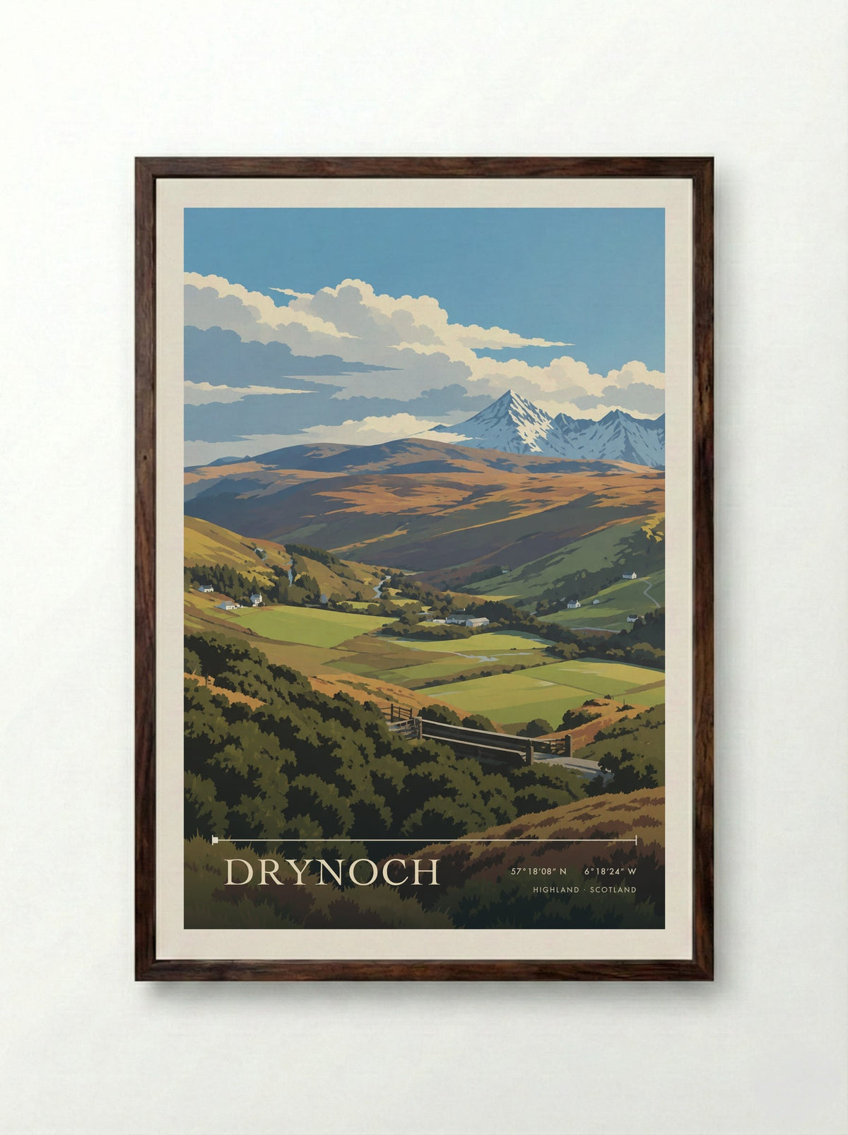 Drynoch, Highland | Travel Poster - Framed Print Dark Wood