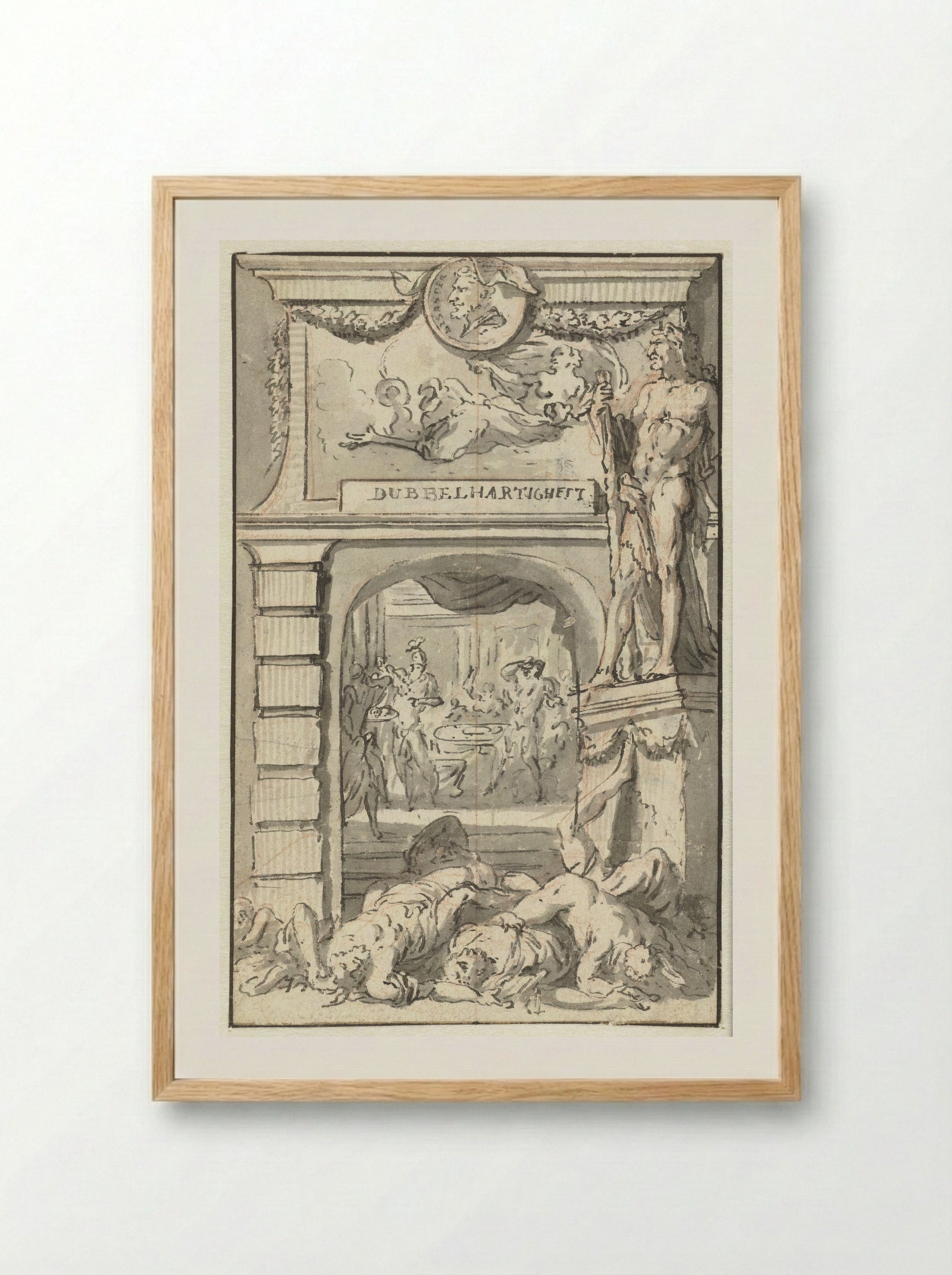 Dubbelhartigheid (Allegorical Study) - Jan Goeree - Framed Print Wood