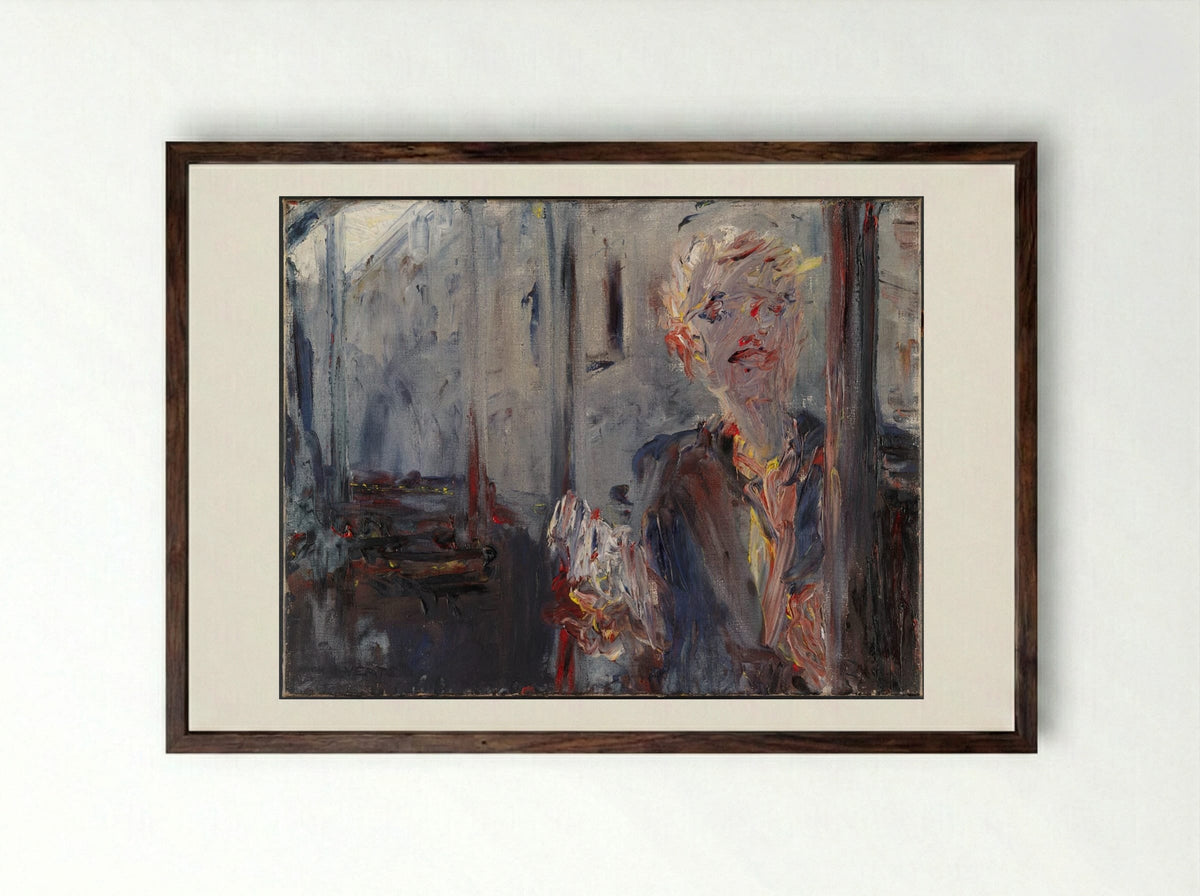 Dublin Newsboy Boarding a Tram - Jack Butler Yeats - Framed Print Dark Wood