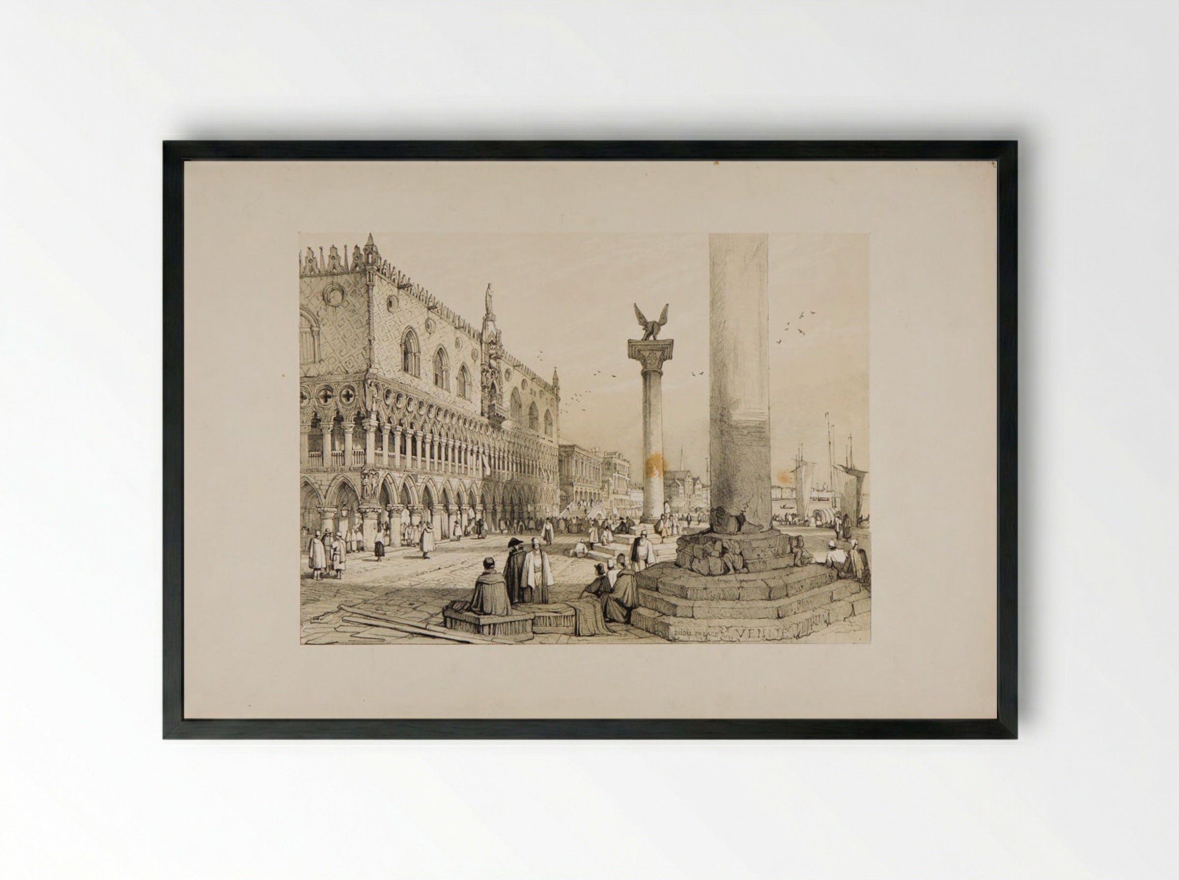 Ducal Palace, Venice - Samuel Prout - Framed Print Black