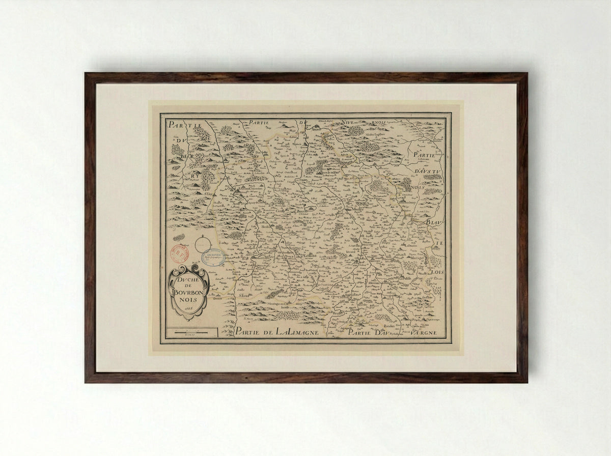 Duché de Bourbonnois - Pierre Mariette (I) - Framed Print Dark Wood