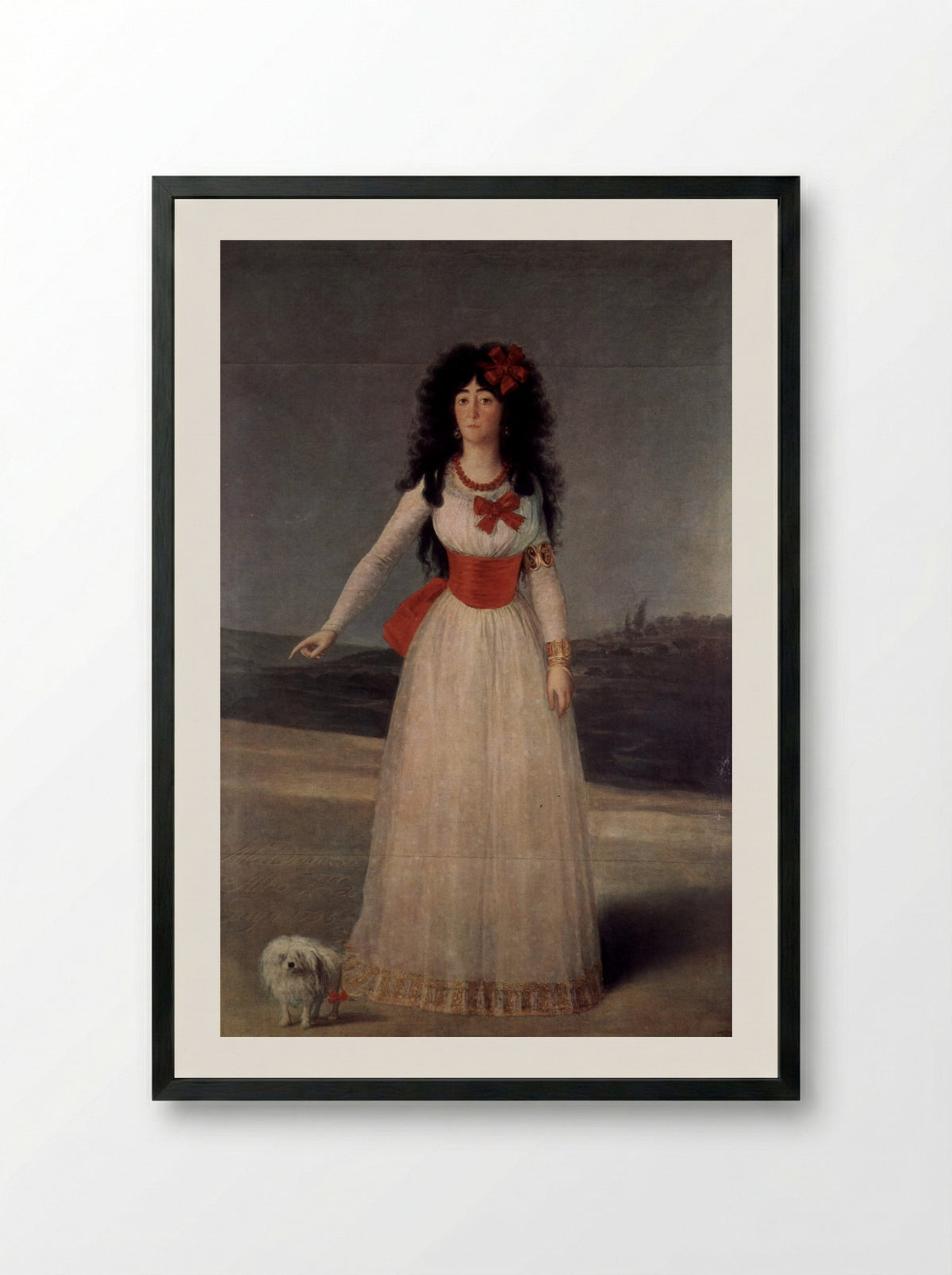 Duchess of Alba, The White Duchess - Francisco Goya - Framed Print Black