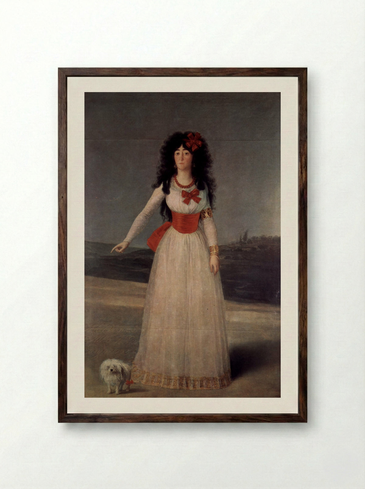 Duchess of Alba, The White Duchess - Francisco Goya - Framed Print Dark Wood