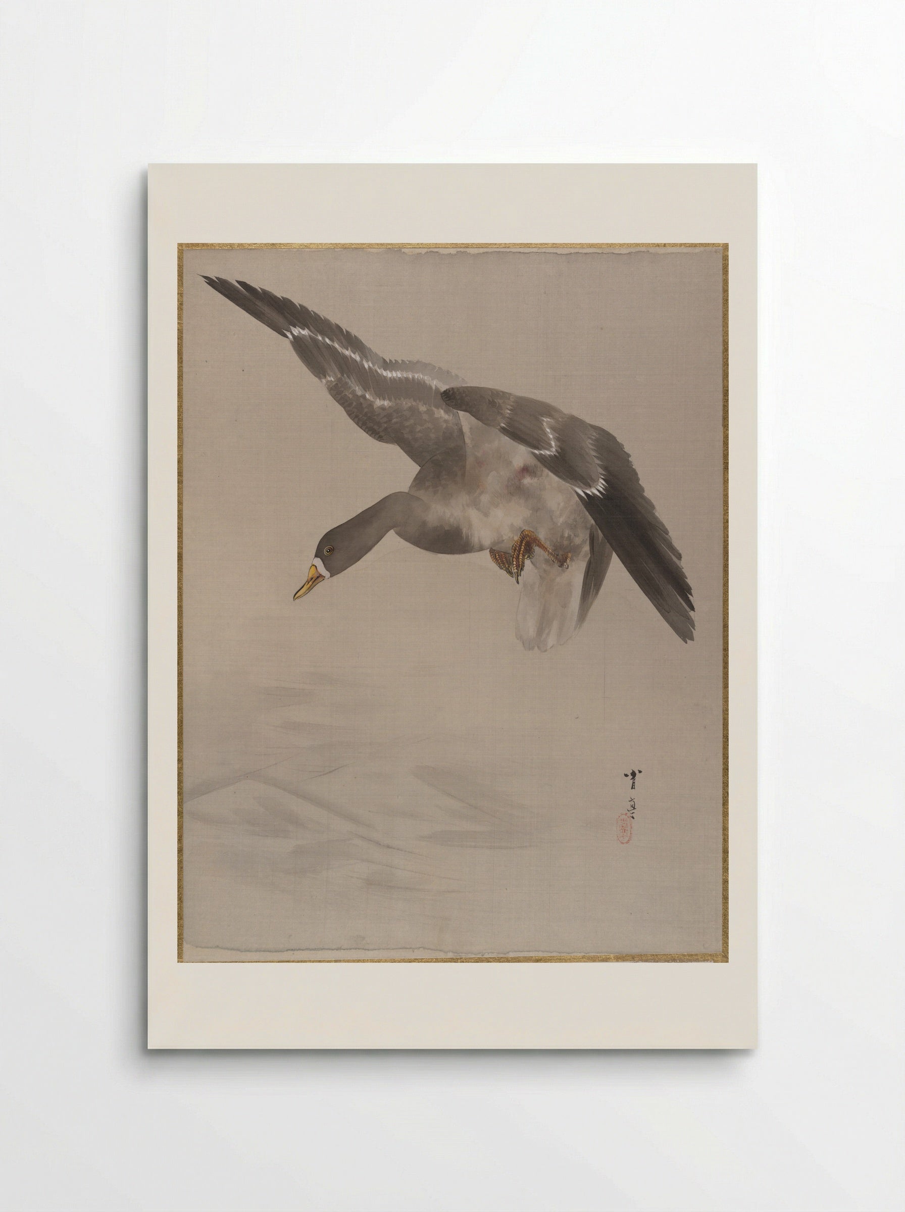 Duck in Flight - Watanabe Seitei - Poster