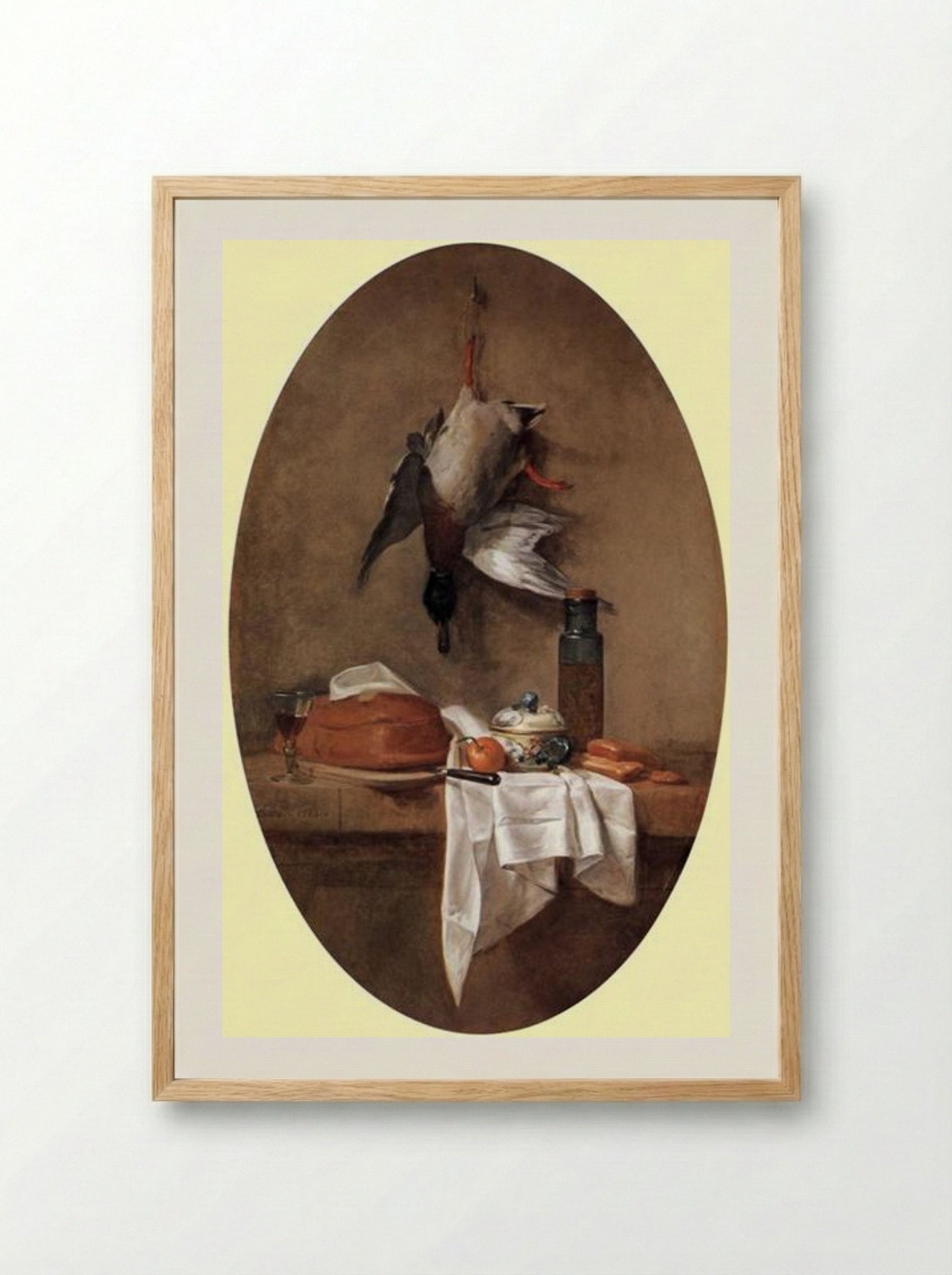 Duck with an Olive Jar - Jean-Baptiste-Simeon Chardin - Framed Print Wood
