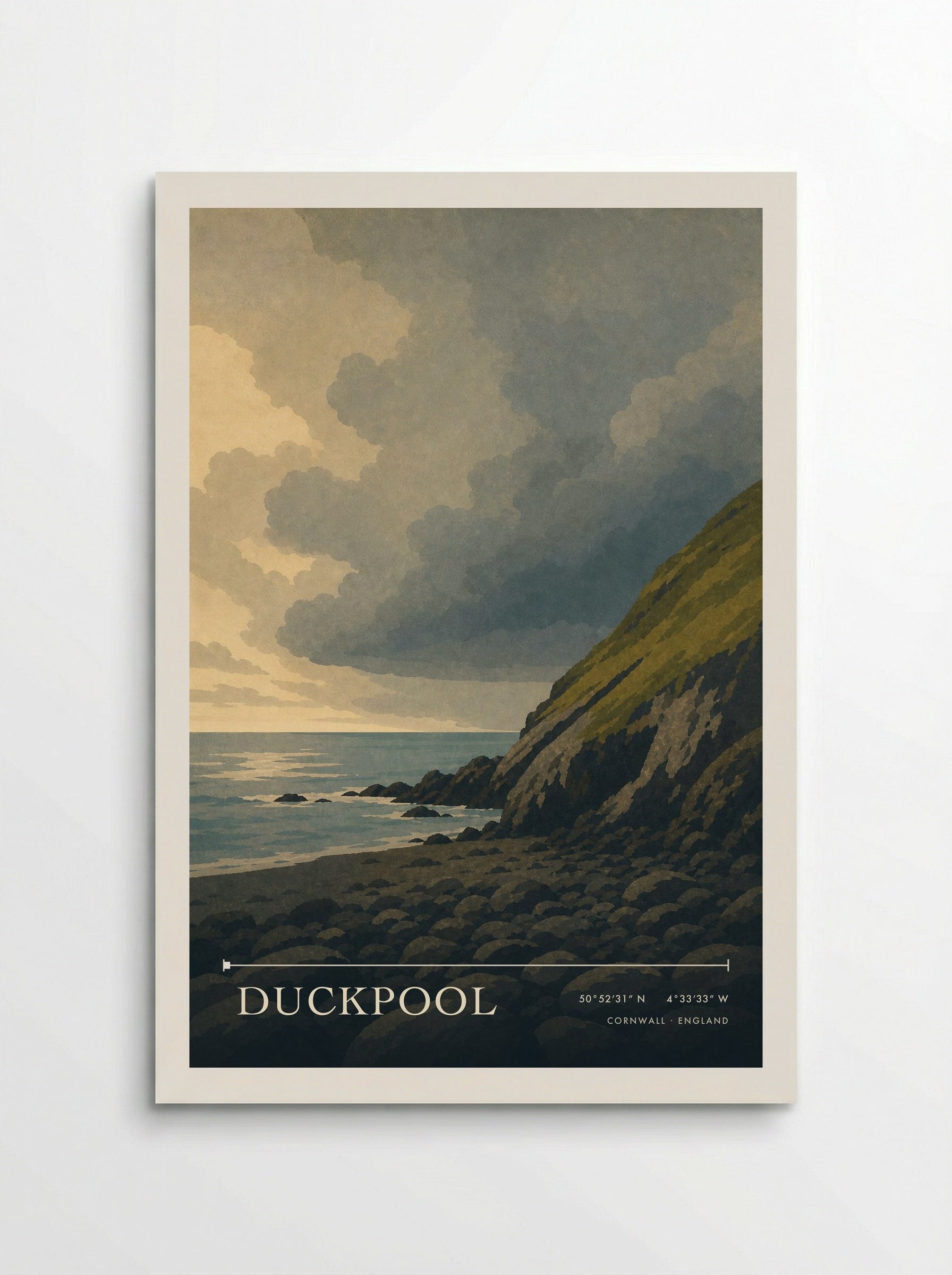 Duckpool Cornwall England Travel Poster - Poster