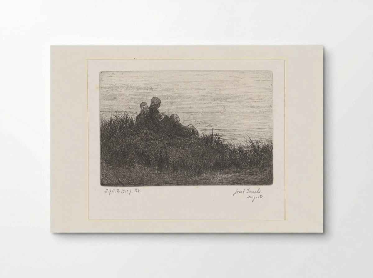 Duinlandschap met moeder en kinderen - Jozef Israëls - Poster