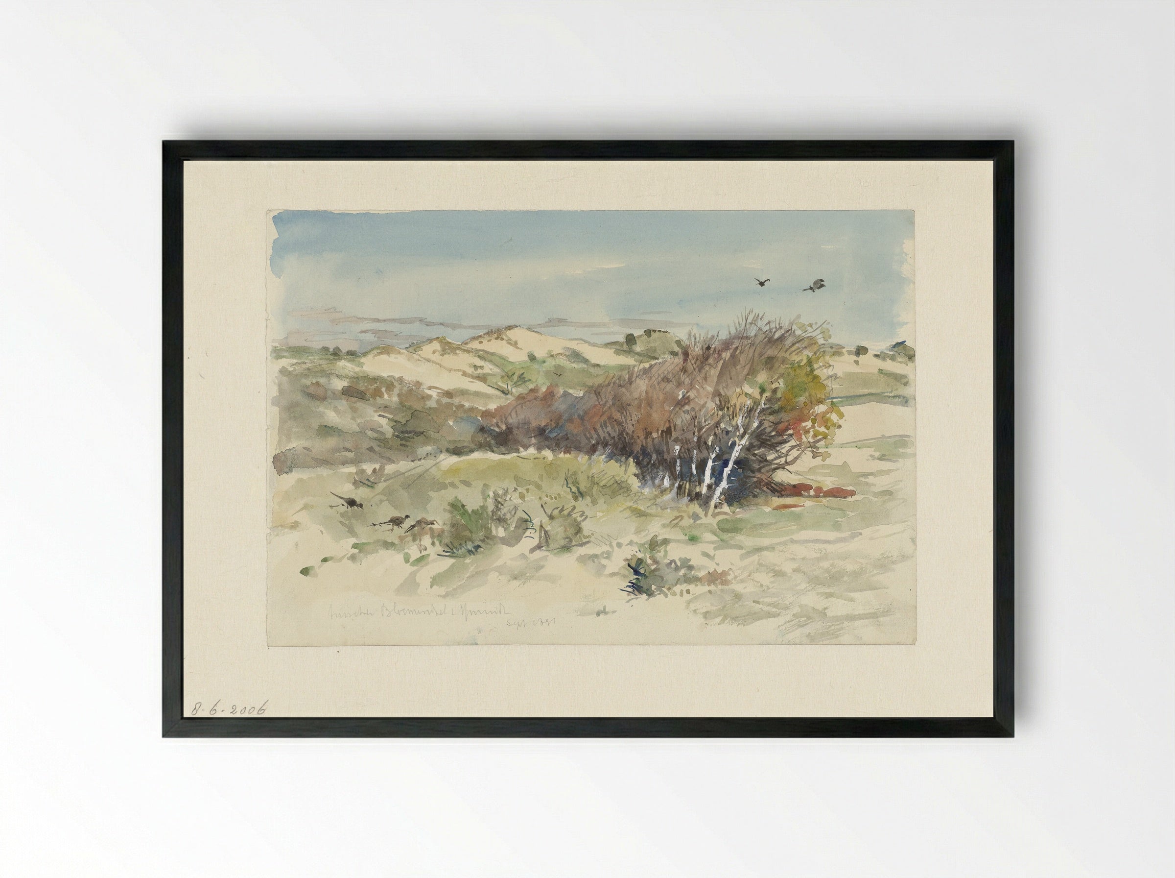 Duinlandschap tussen Bloemendaal en IJmuiden - Jan Hoynck van Papendrecht - Framed Print Black
