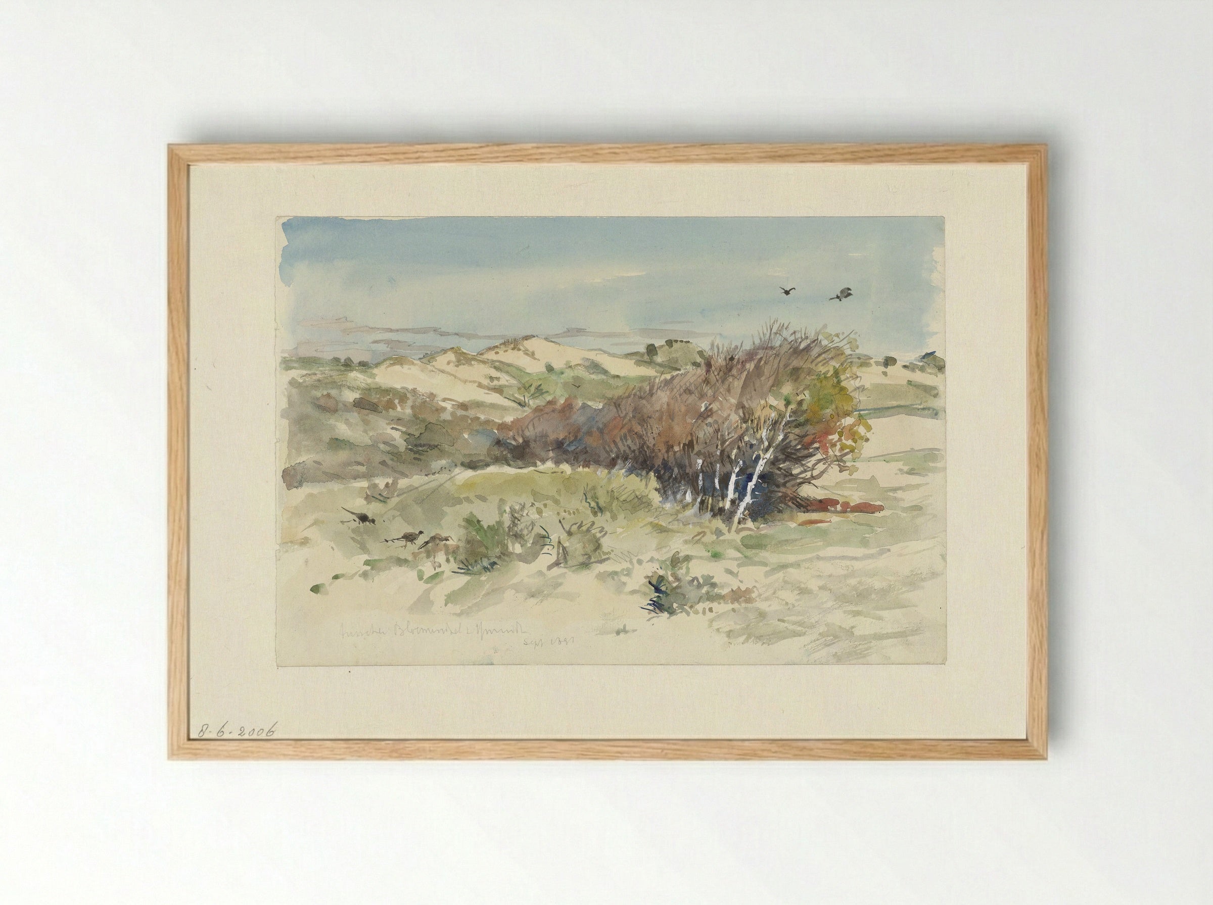 Duinlandschap tussen Bloemendaal en IJmuiden - Jan Hoynck van Papendrecht - Framed Print Wood