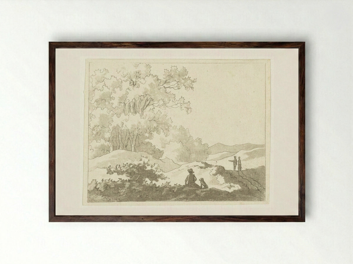 Duinlandschap - Anthonie van den Bos - Framed Print Dark Wood