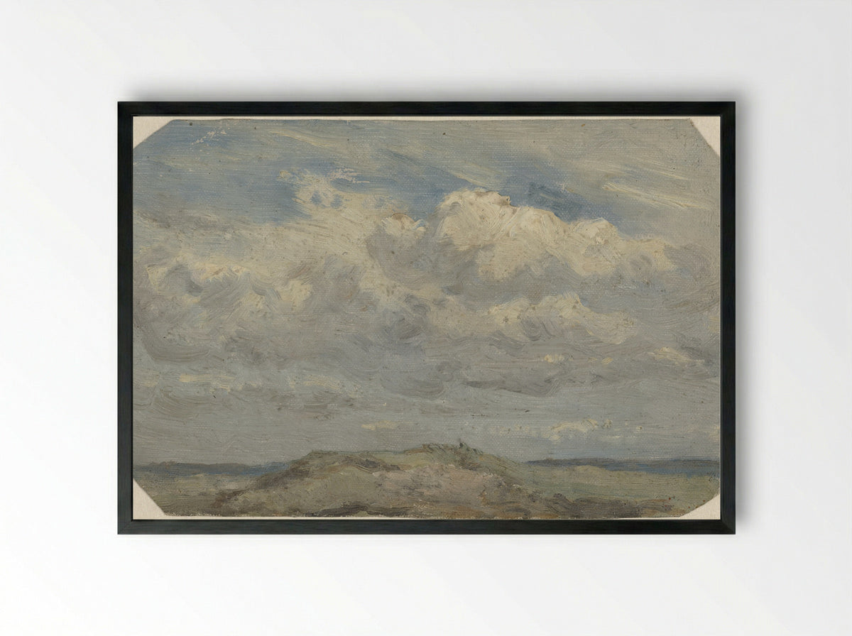Duintop met op de achtergrond de zee - Jan Willem van Borselen - Framed Print Black
