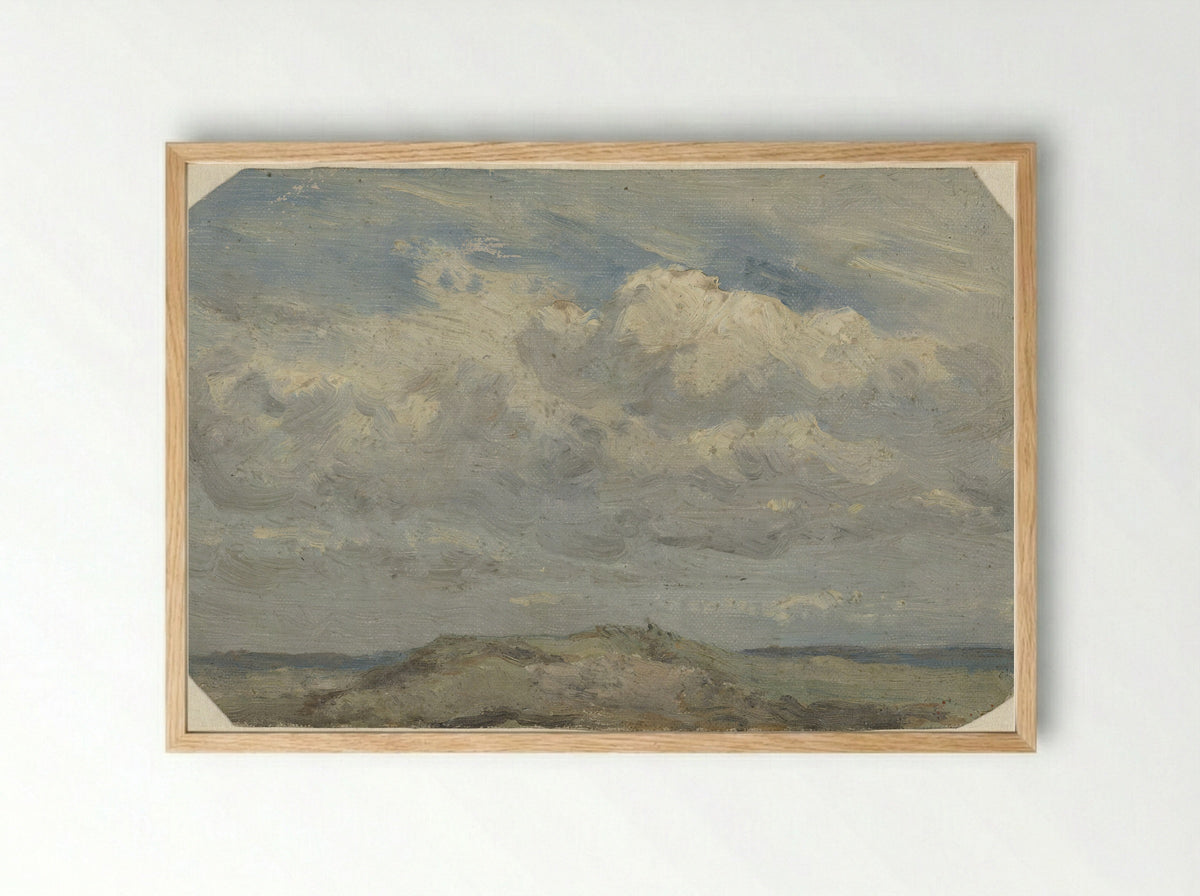 Duintop met op de achtergrond de zee - Jan Willem van Borselen - Framed Print Wood