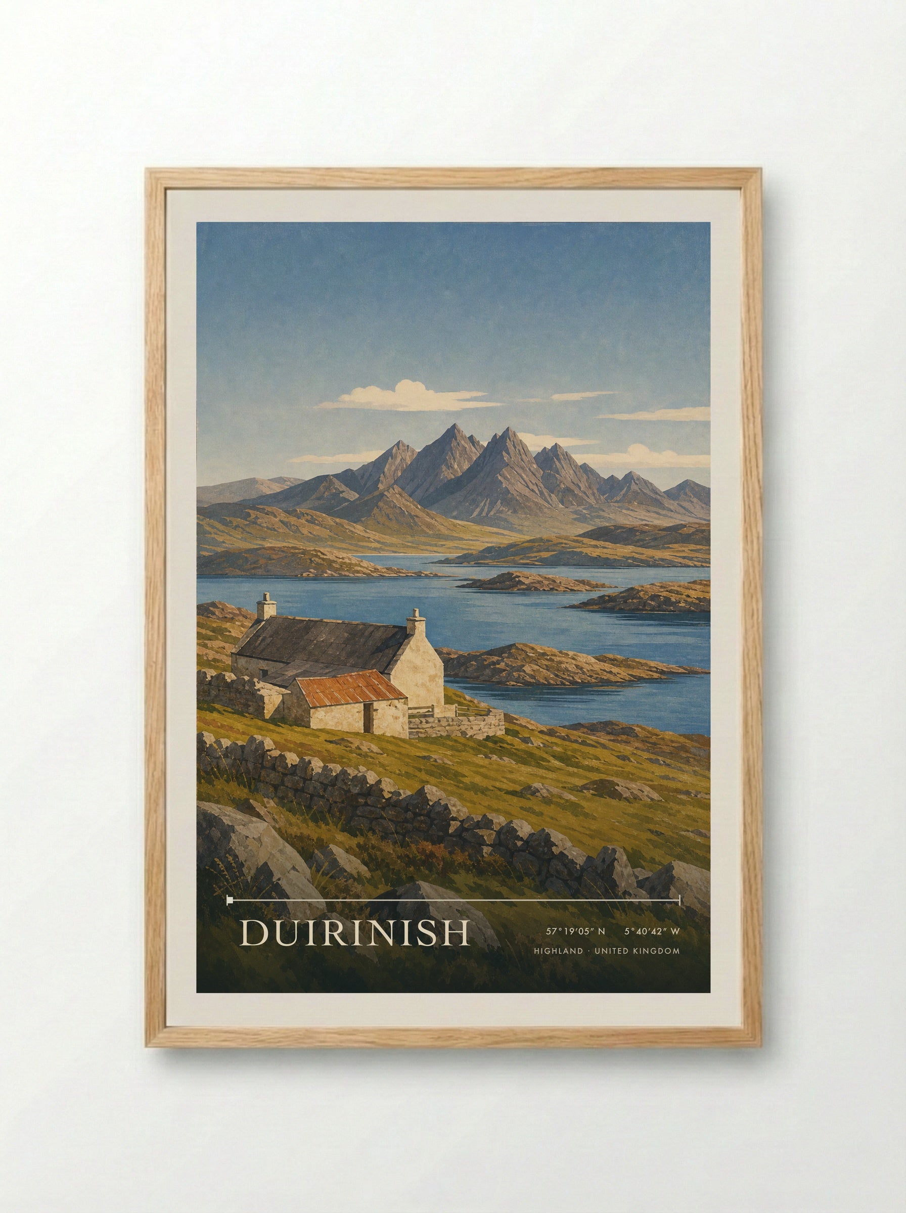 Duirinish Highland United Kingdom Travel Poster - Framed Print Wood