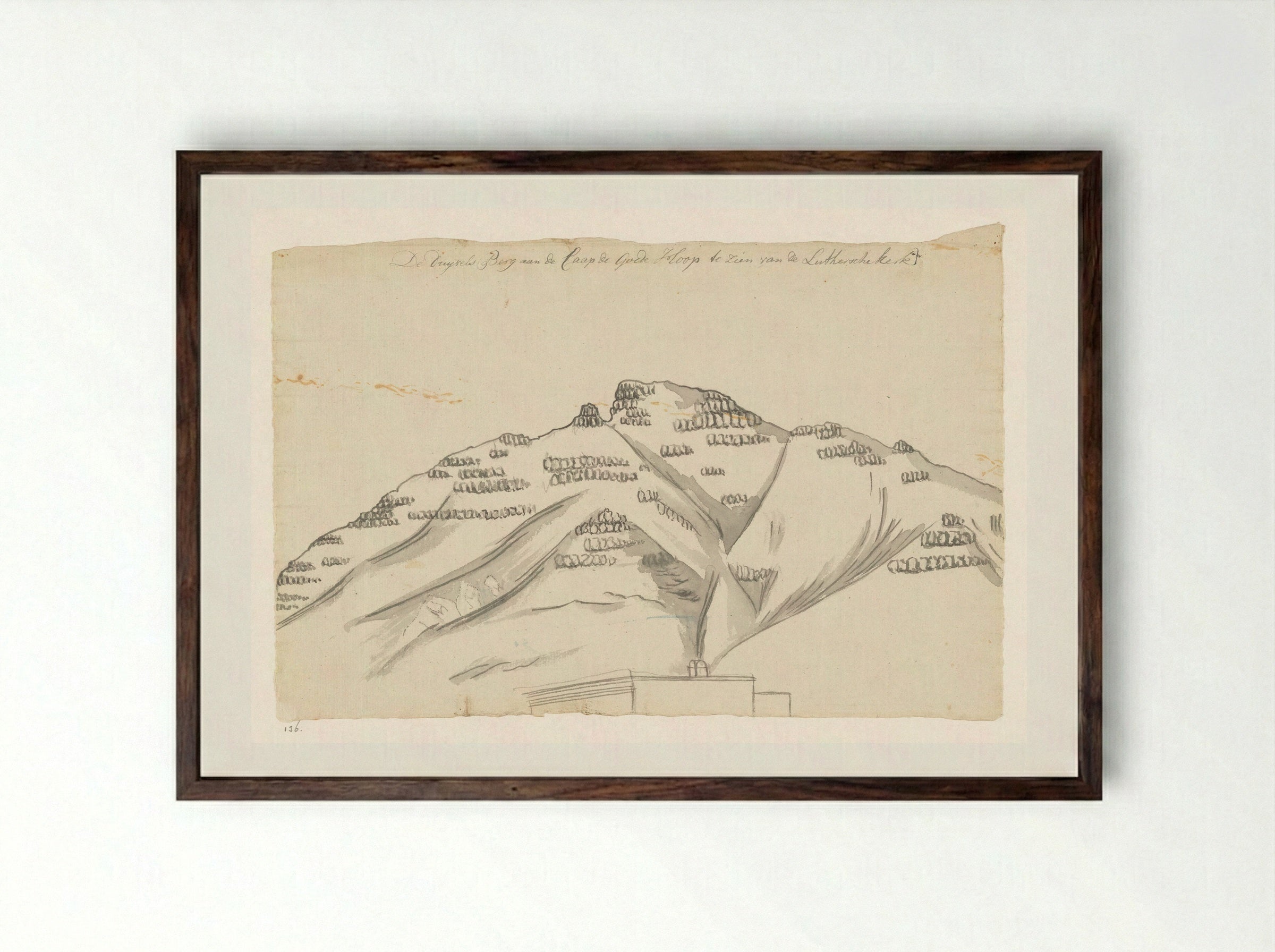 Duivelspiek bij Kaapstad - Jan Brandes - Framed Print Dark Wood