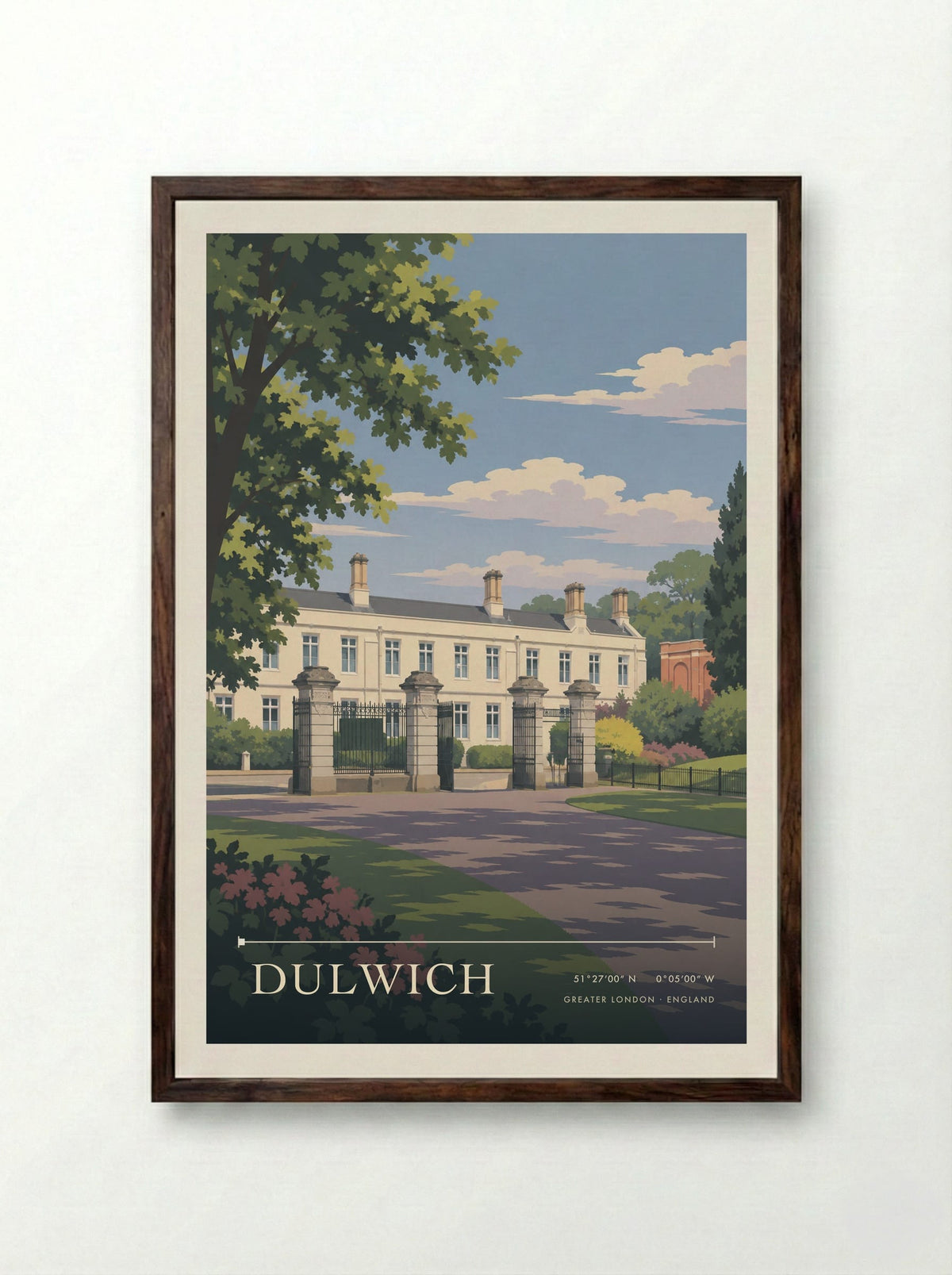 Dulwich, Greater London | Travel Poster - Framed Print Dark Wood