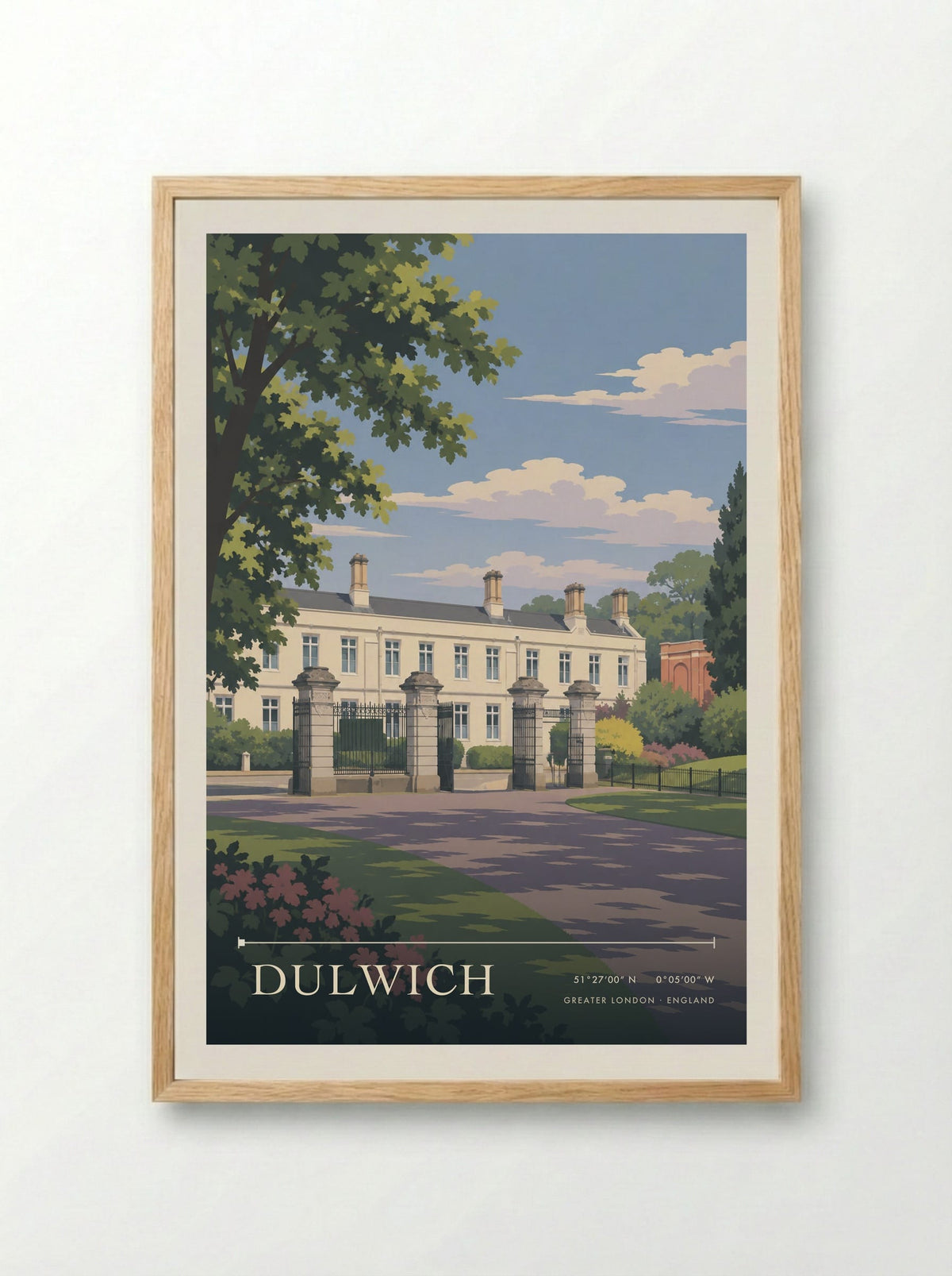 Dulwich, Greater London | Travel Poster - Framed Print Wood