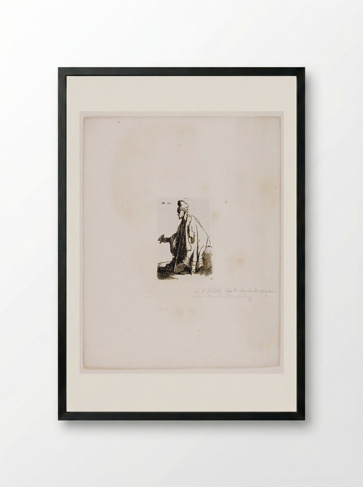 Dumb Beggar (After Rembrandt) - William James Smith - Framed Print Black