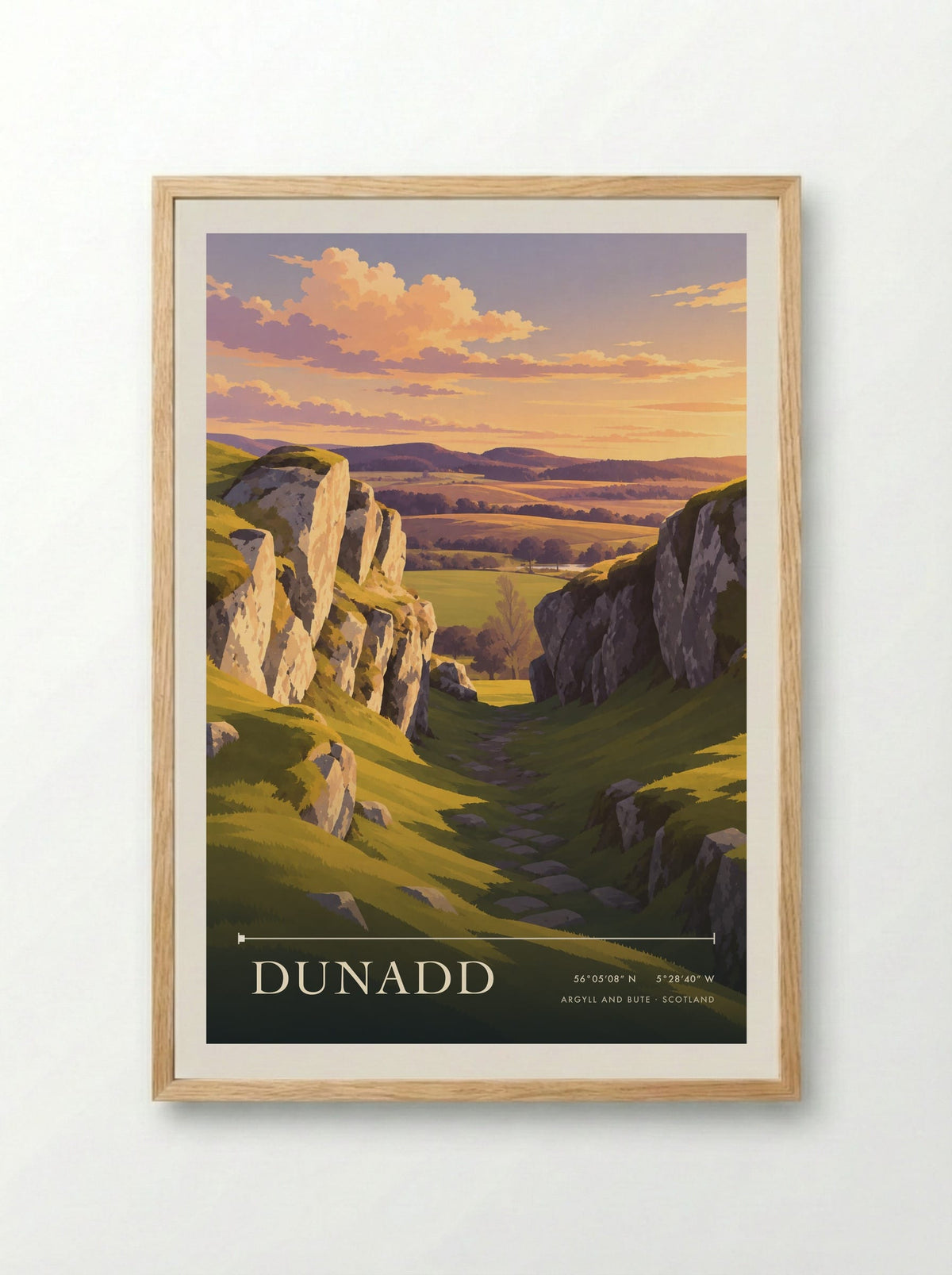 Dunadd, Argyll and Bute | Travel Poster - Framed Print Wood