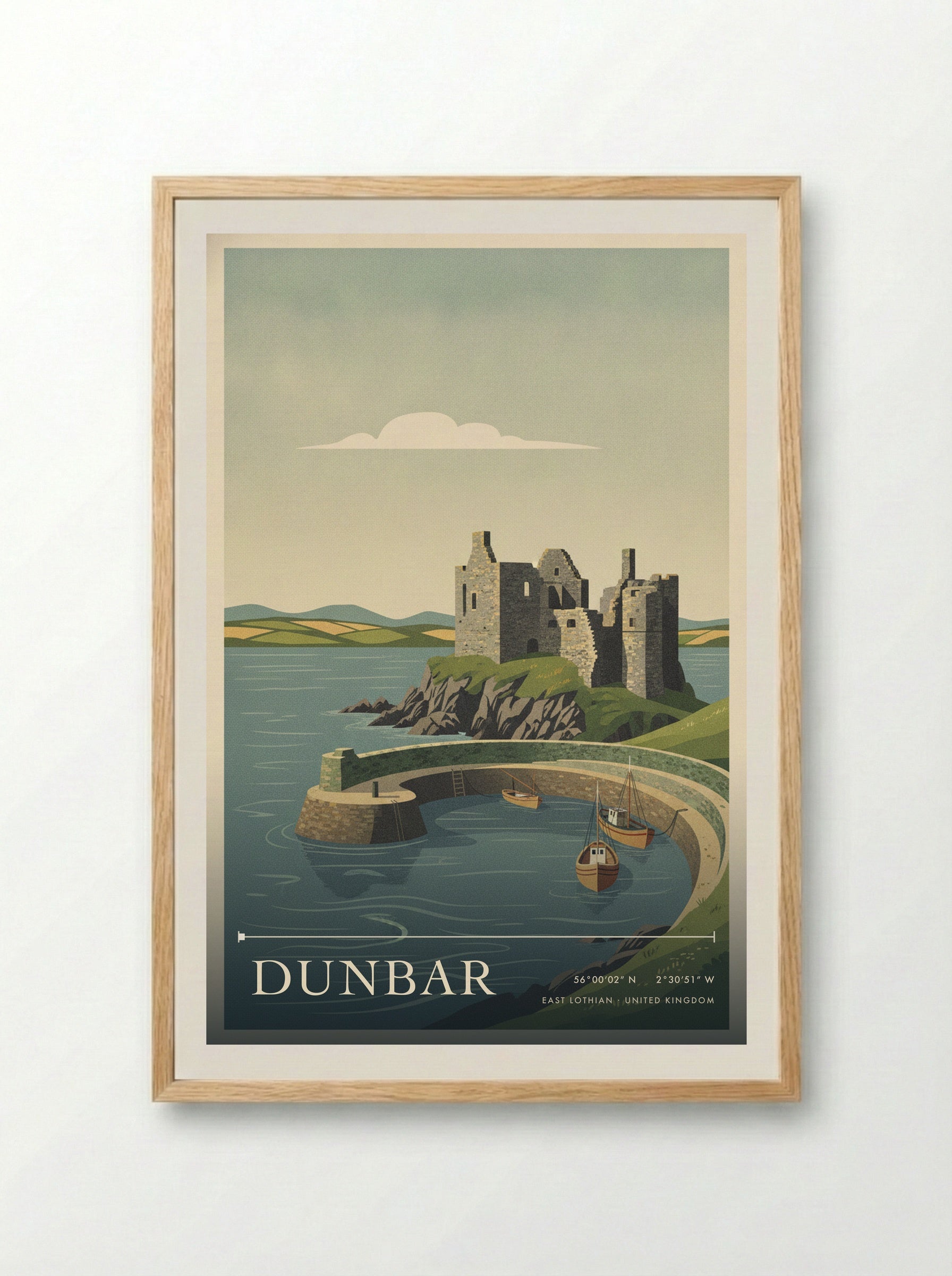 Dunbar East Lothian United Kingdom Travel Poster - Framed Print Wood