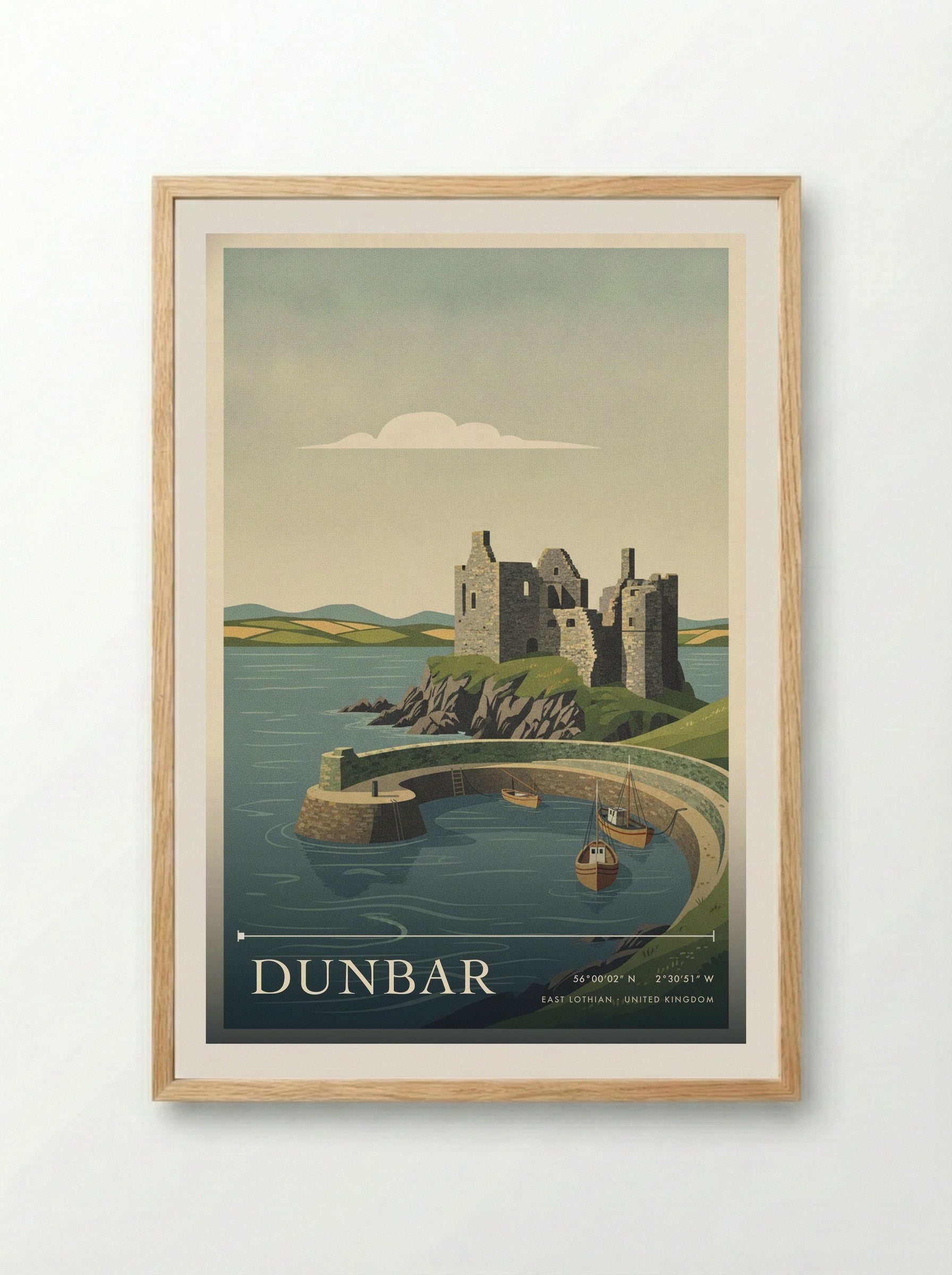 Dunbar East Lothian United Kingdom Travel Poster - Framed Print Wood