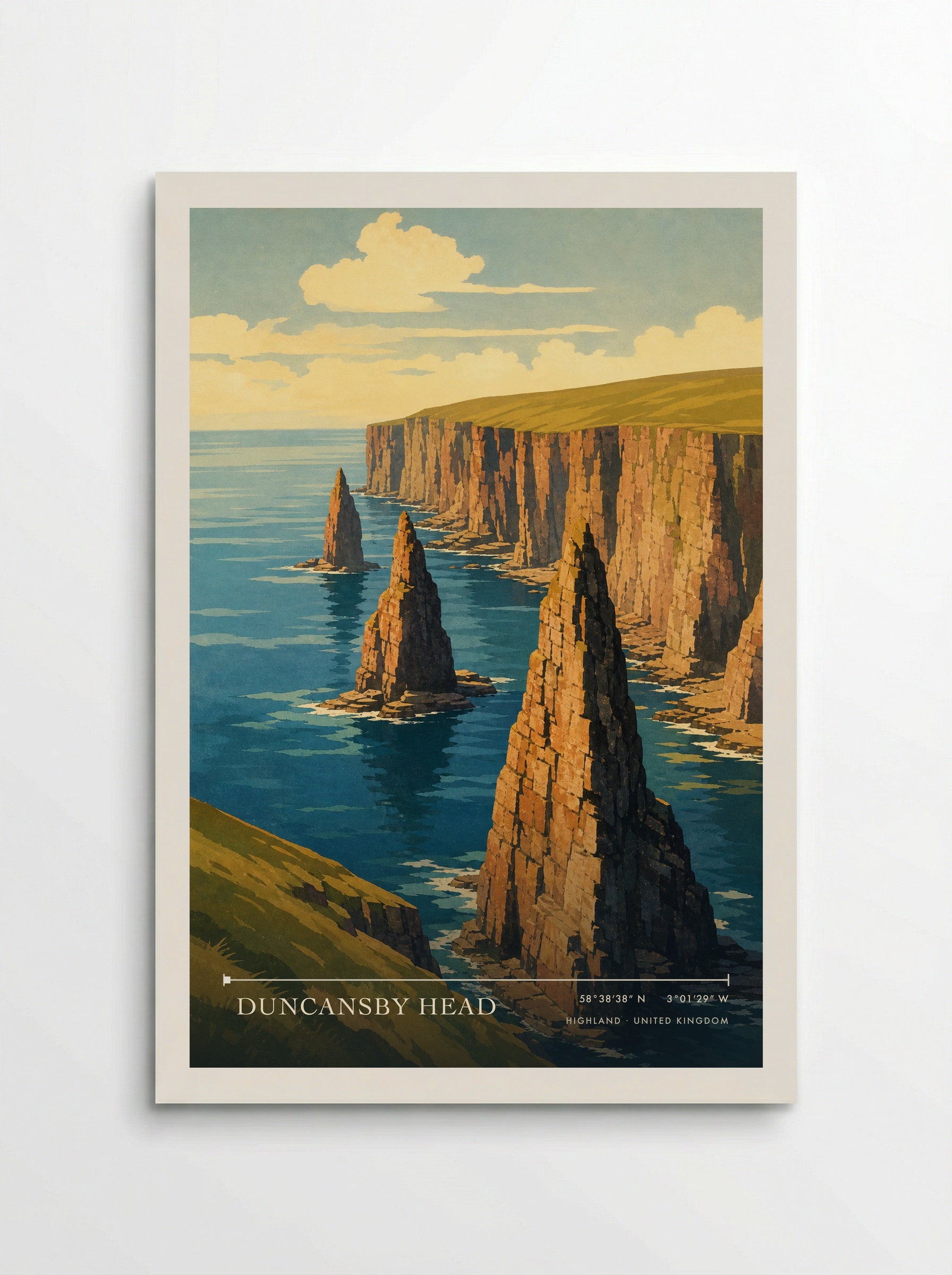 Duncansby Head Highland United Kingdom Travel Poster - Poster