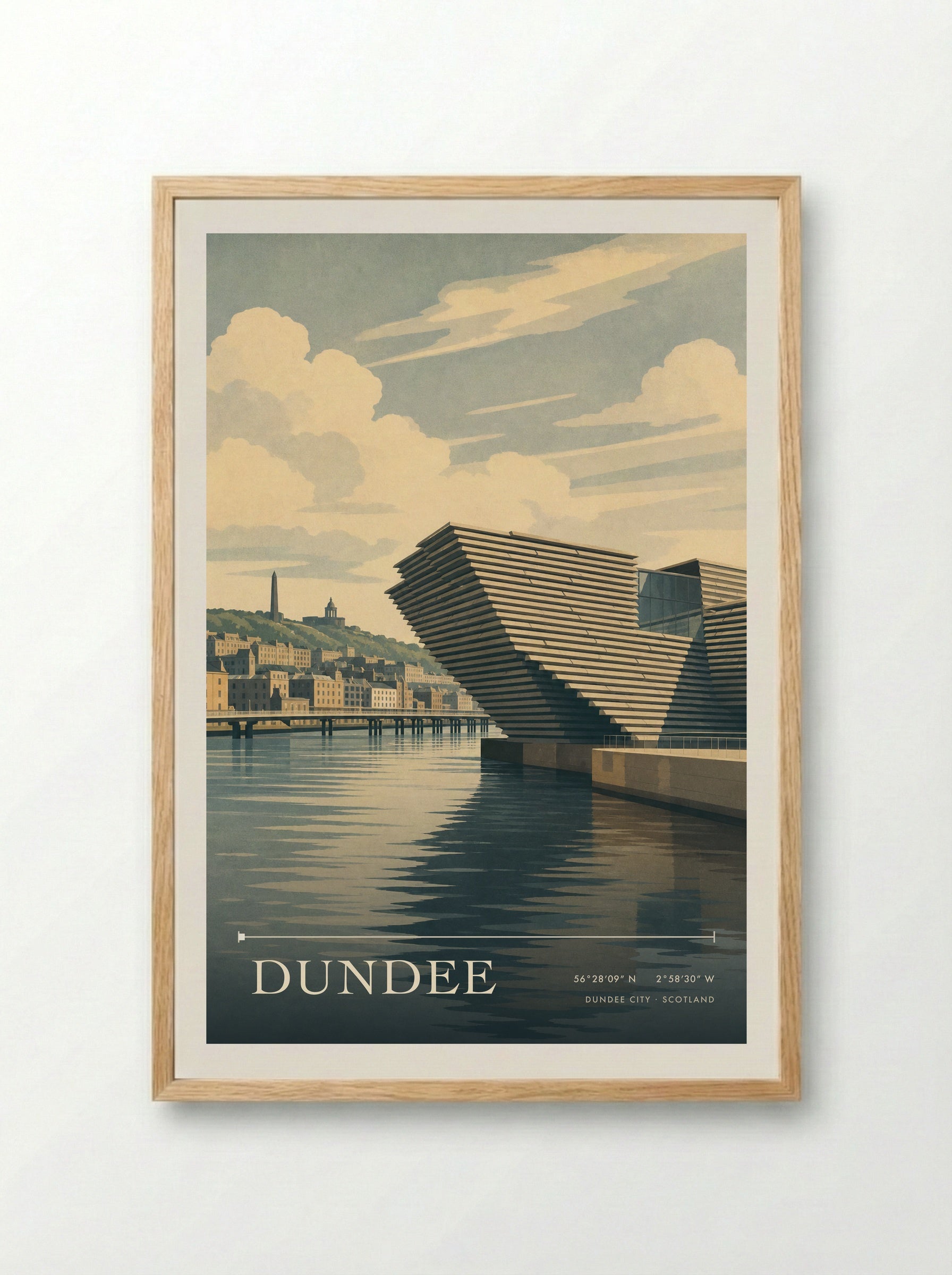 Dundee Dundee City Scotland Travel Poster - Framed Print Wood