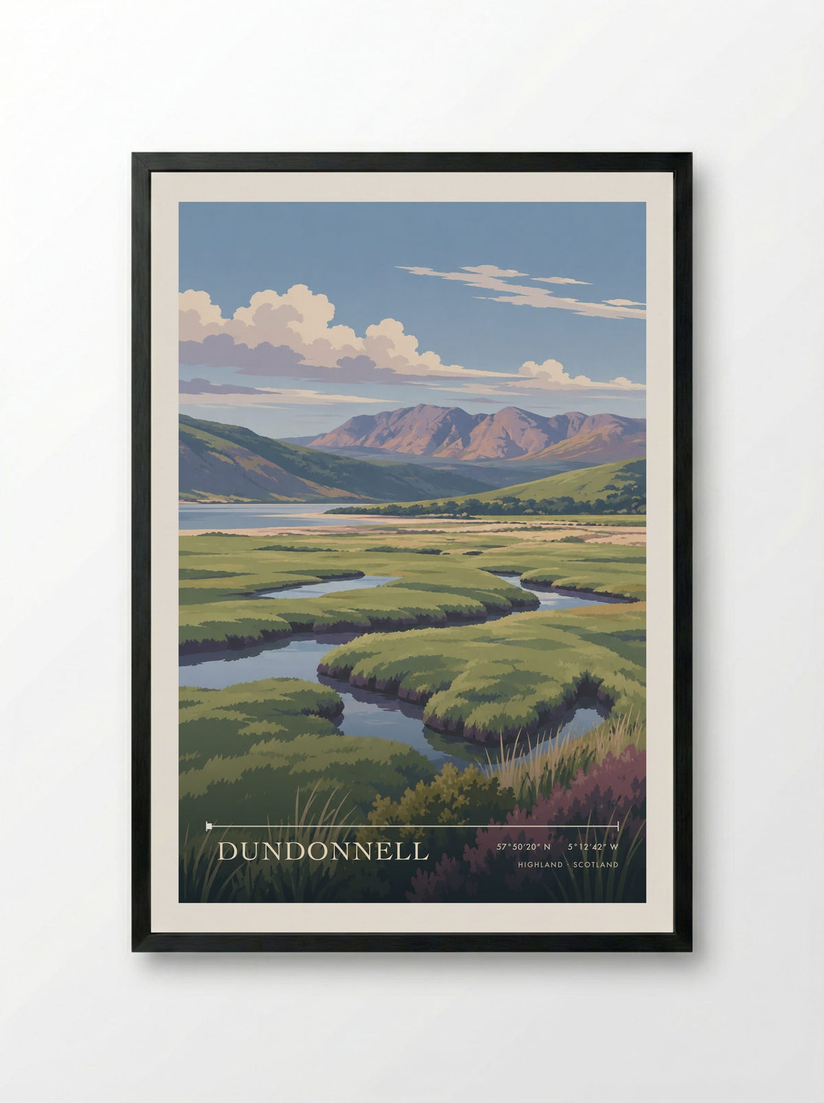 Dundonnell, Highland | Travel Poster - Framed Print Black