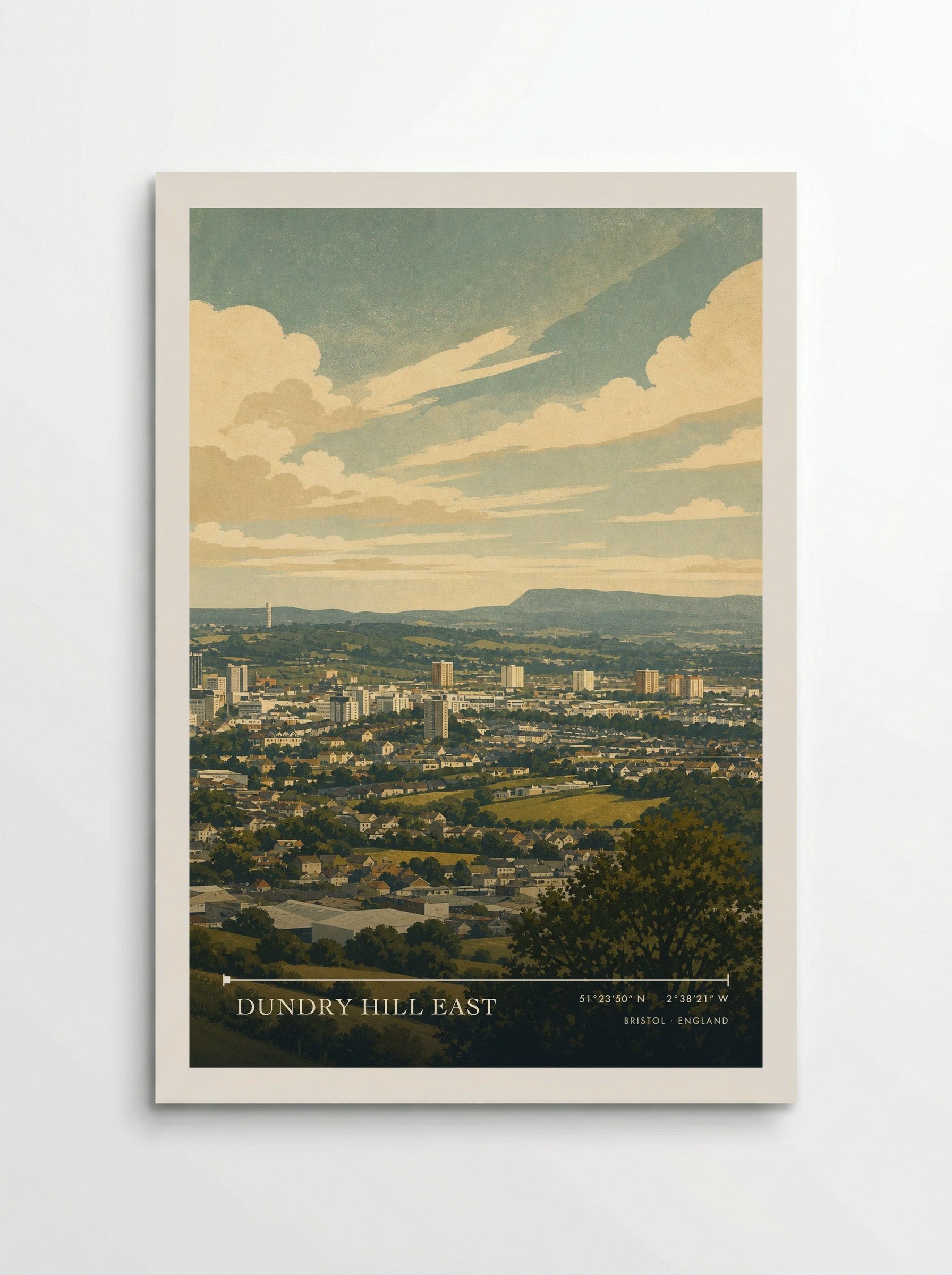 Dundry Hill East Bristol England Travel Poster - Poster