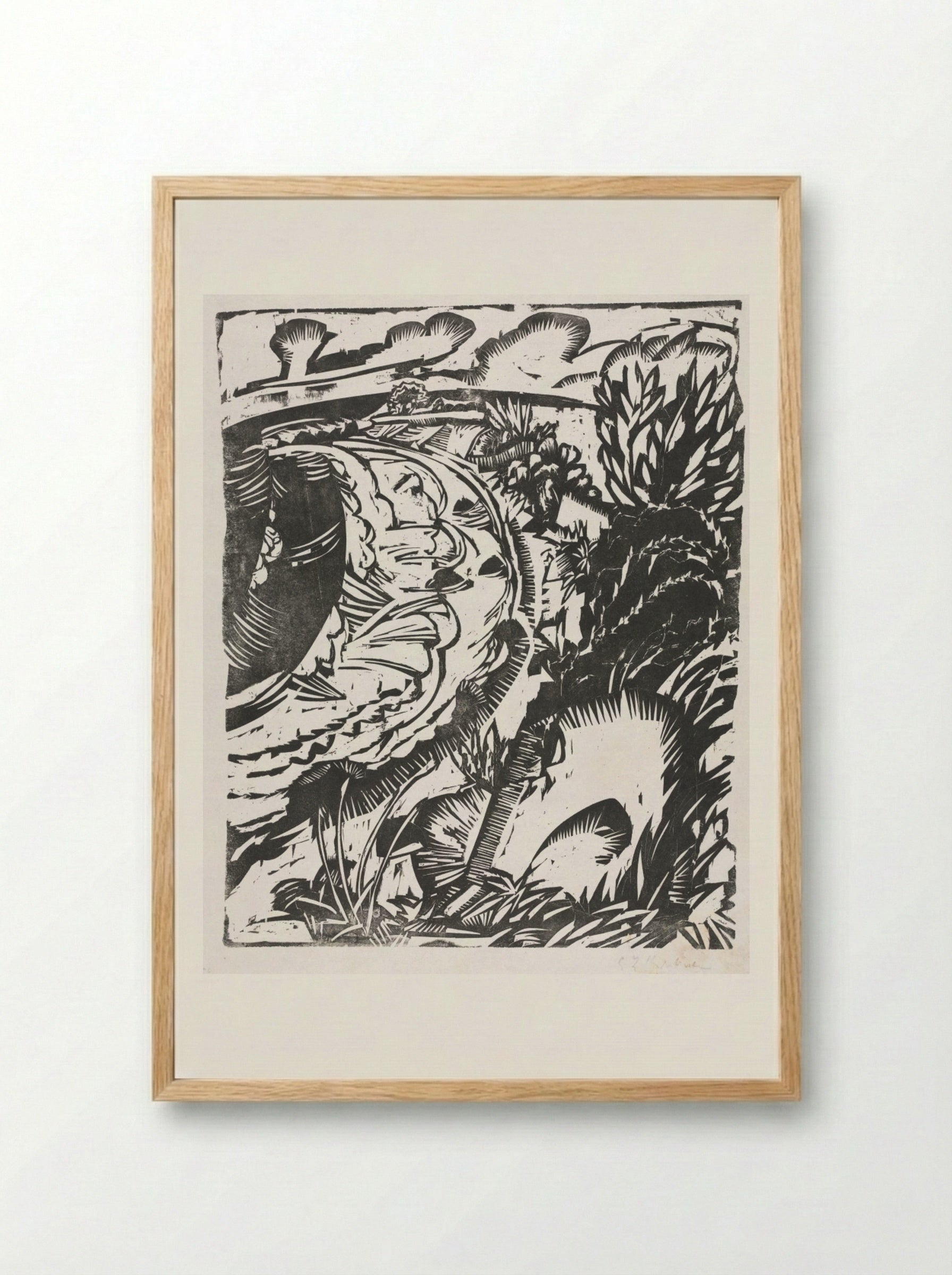 Dune Landscape with a Curving Bay - Ernst Ludwig Kirchner - Framed Print Wood
