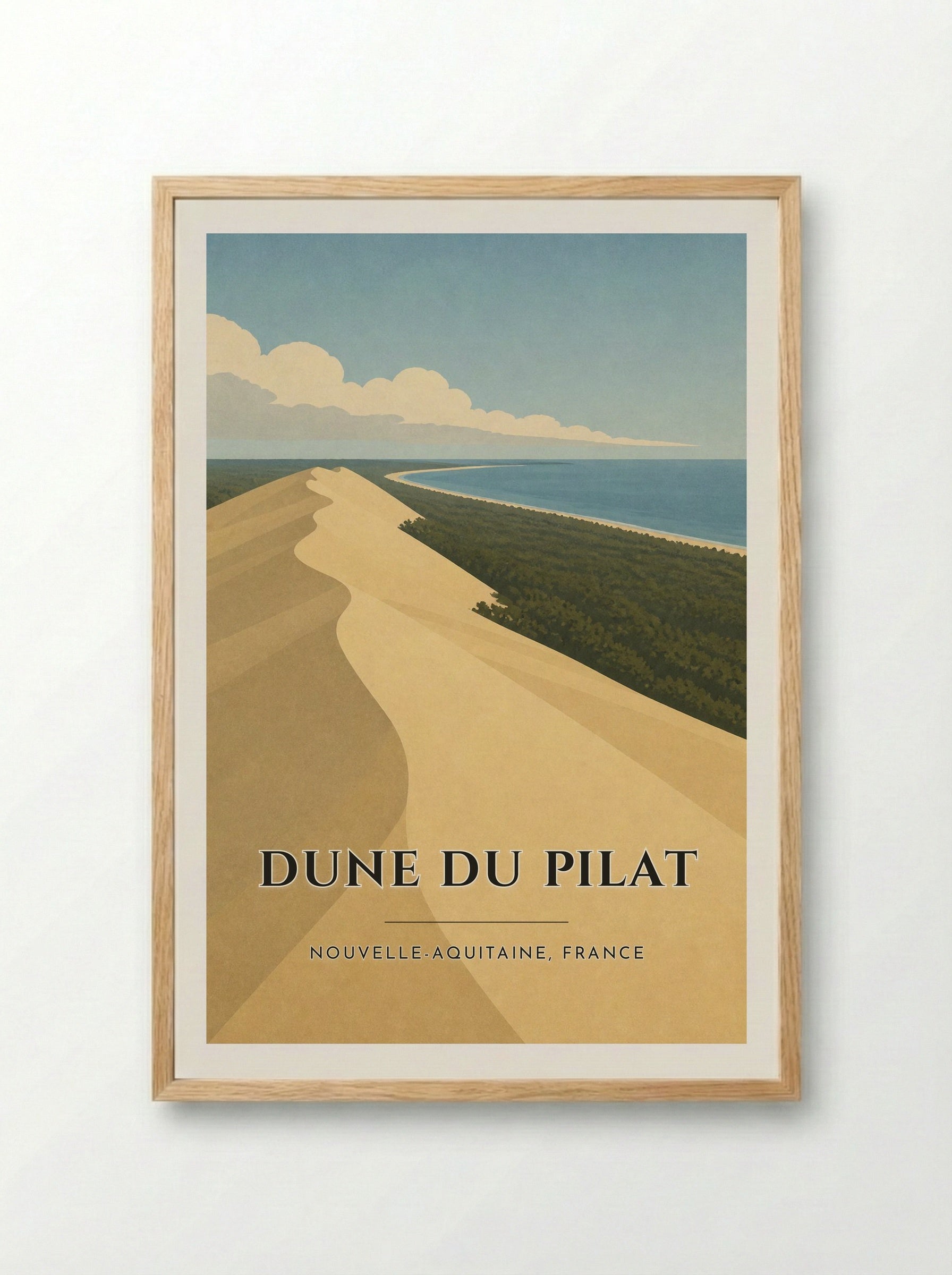 Dune du Pilat Travel Poster Artwork - Framed Print Wood
