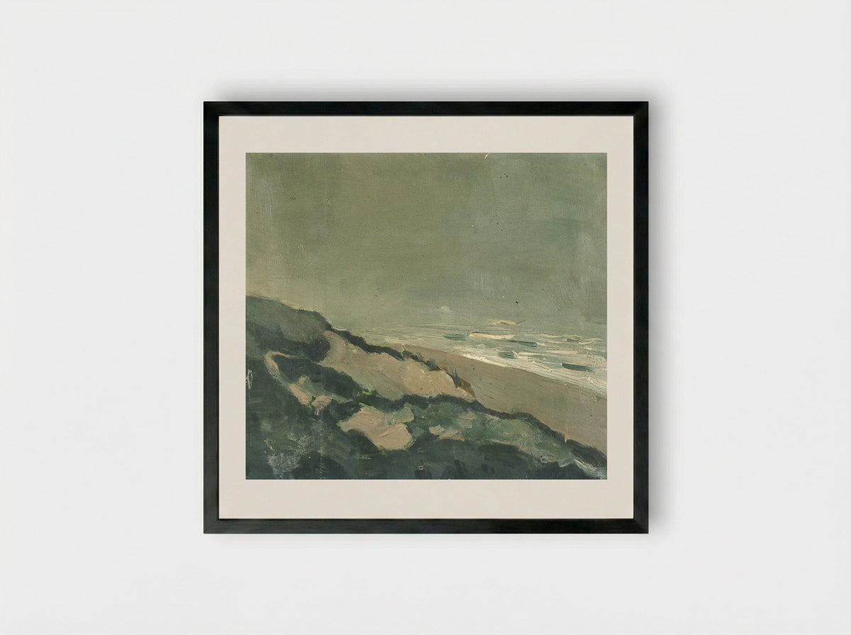 Dunes and sea - Theo van Doesburg - Framed Print Black