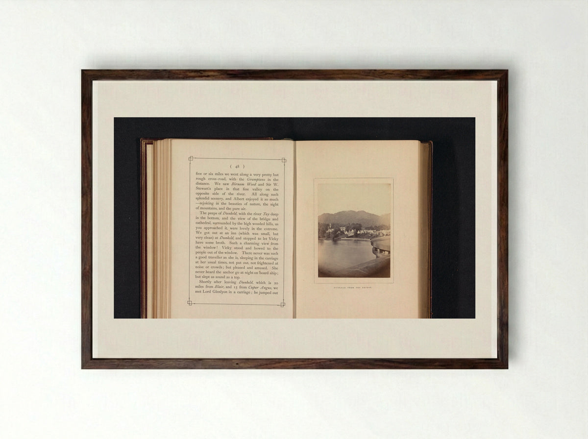 Dunkeld from the Bridge - George Washington Wilson - Framed Print Dark Wood