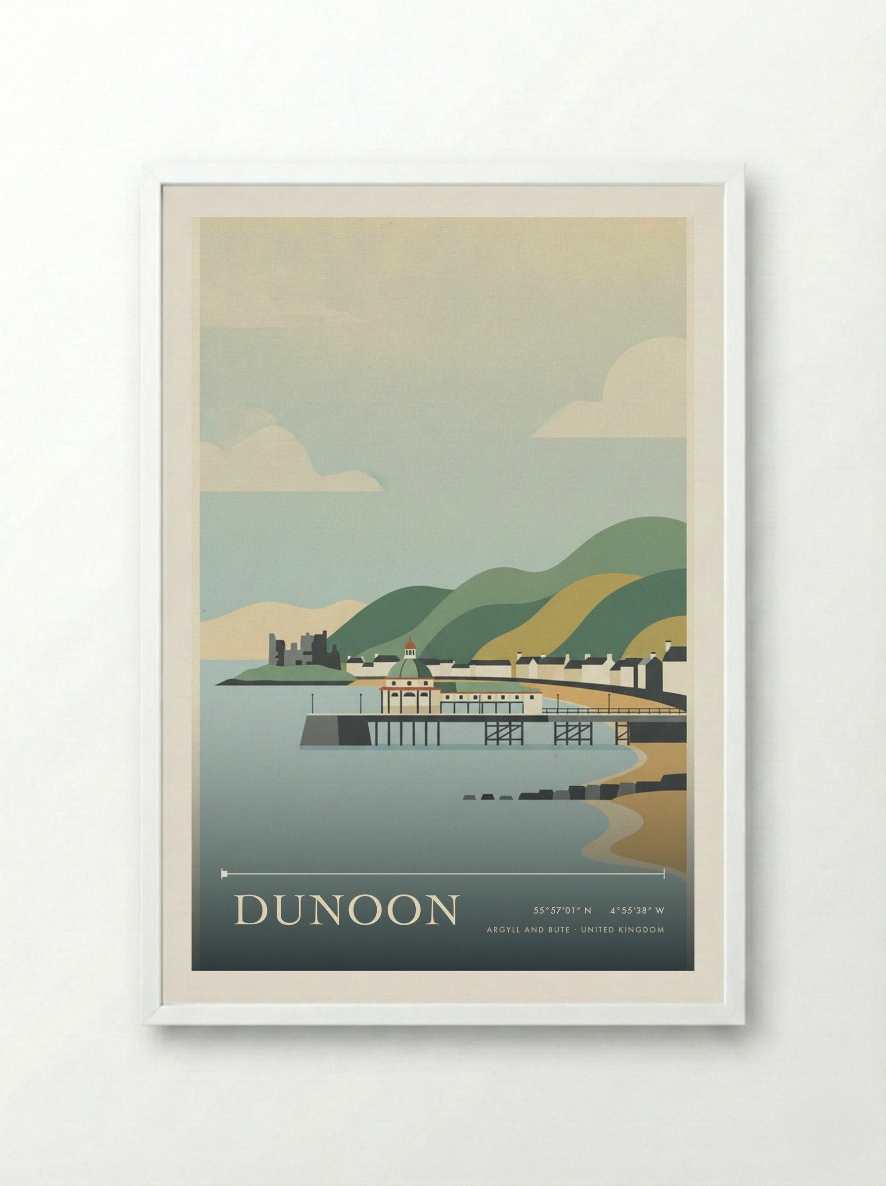 Dunoon Argyll and Bute United Kingdom Travel Poster - Framed Print White