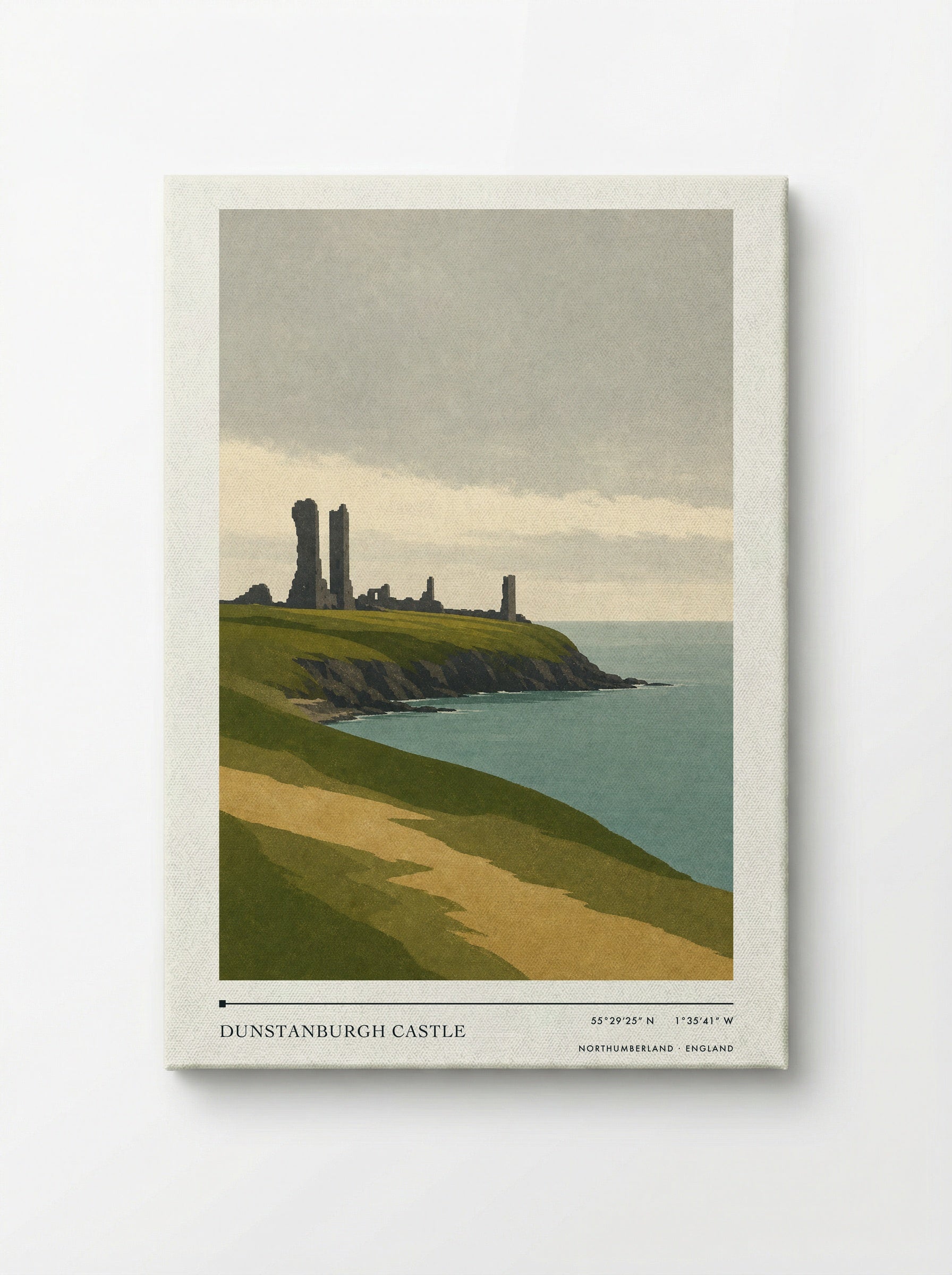 Dunstanburgh Castle Travel Poster Artwork - Canvas