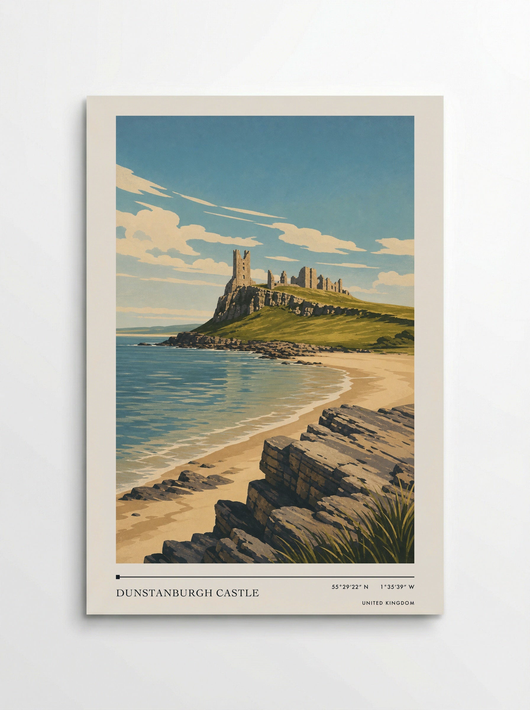 Dunstanburgh Castle United Kingdom Travel Poster - Poster
