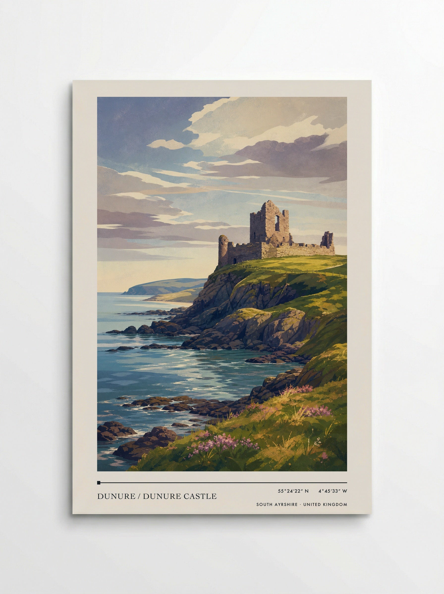 Dunure / Dunure Castle South Ayrshire United Kingdom Travel Poster - Poster