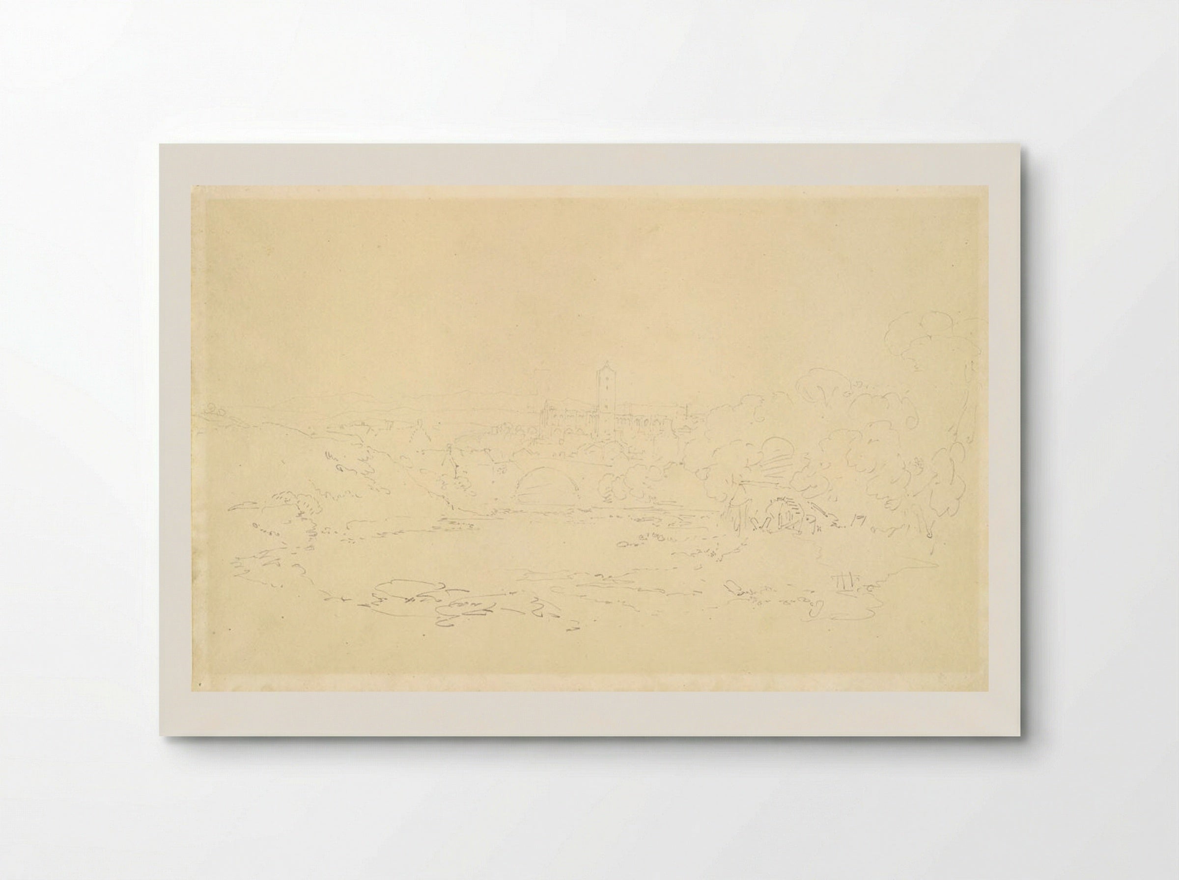 Durham Castle from a Distance - Joseph Mallord William Turner - Poster