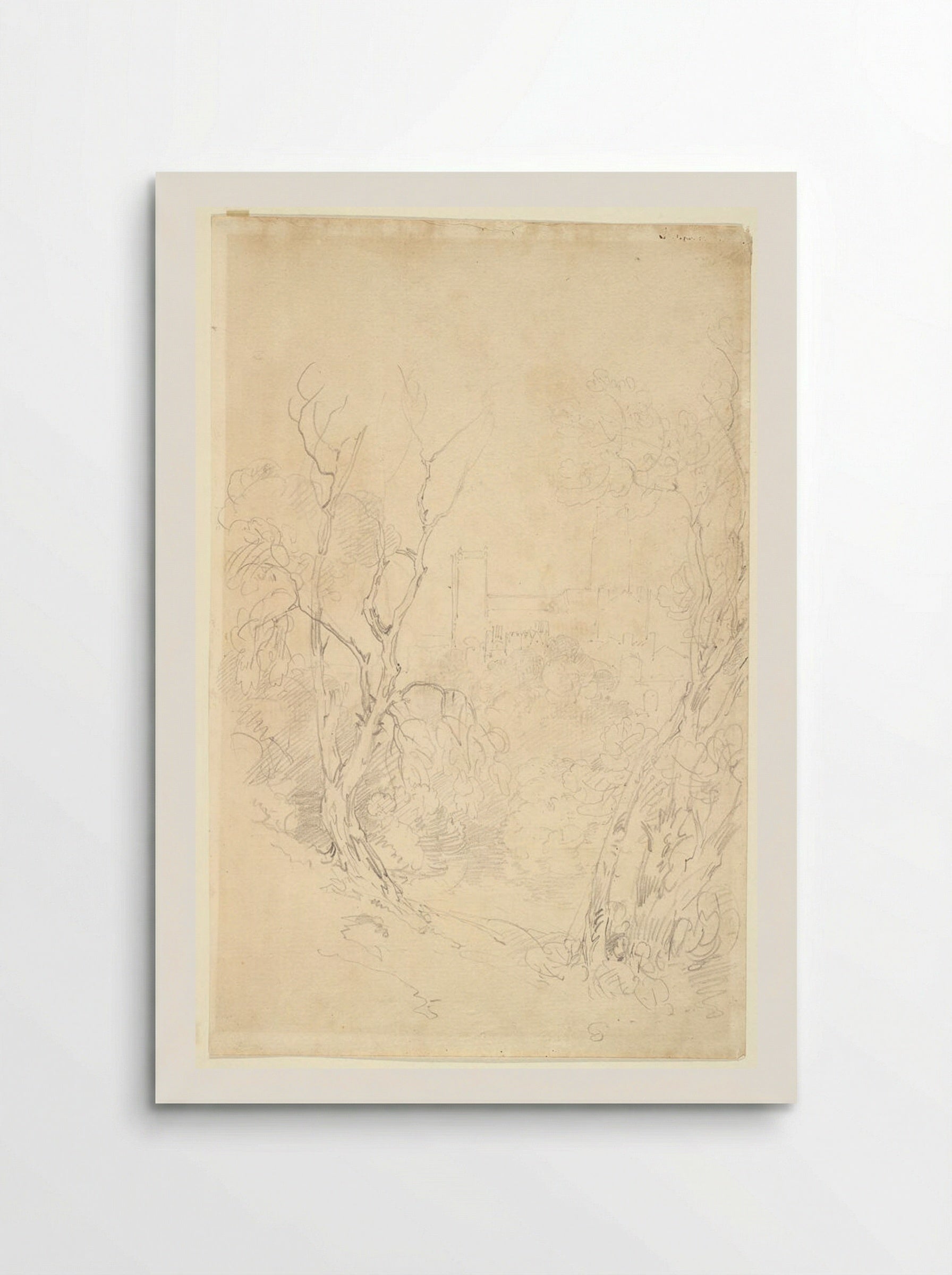 Durham Cathedral seen through a grove of trees - Joseph Mallord William Turner - Poster