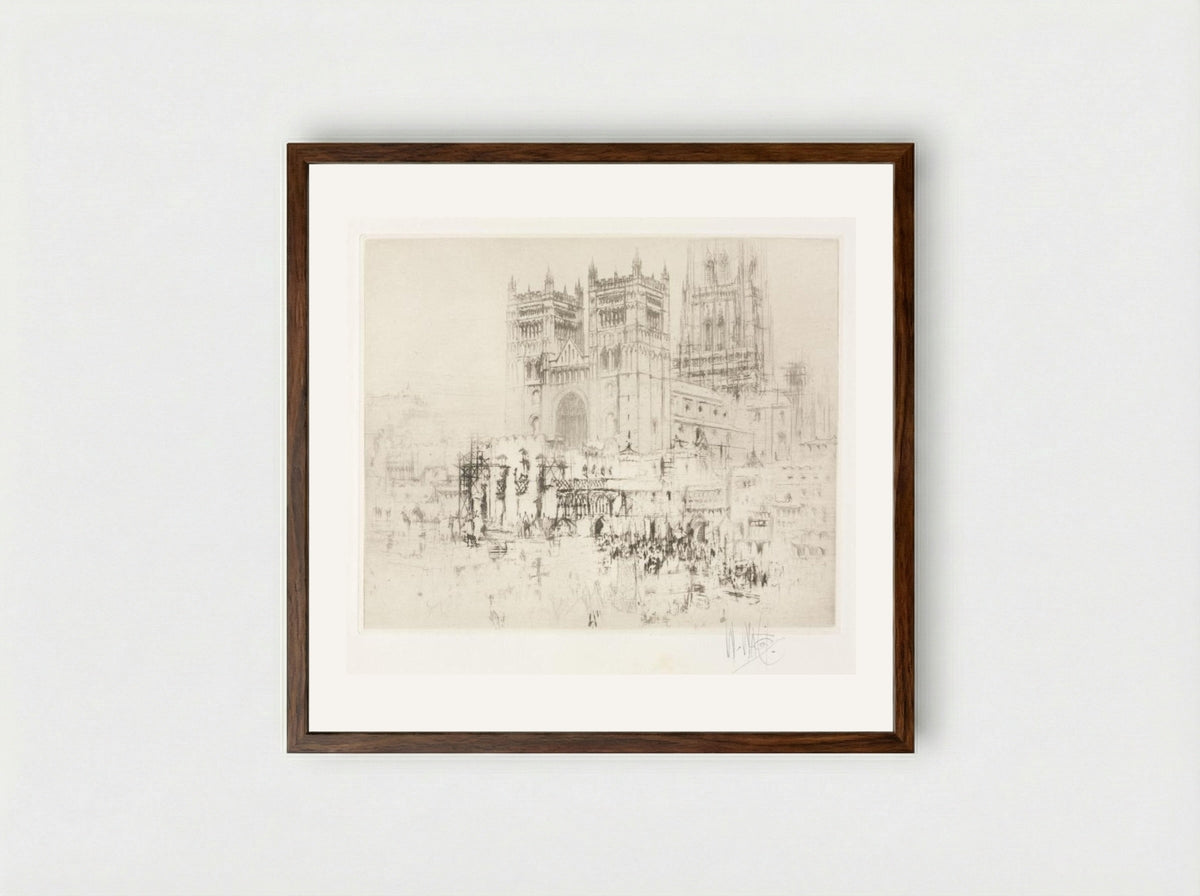 Durham Cathedral - William Walcot - Framed Print Dark Wood