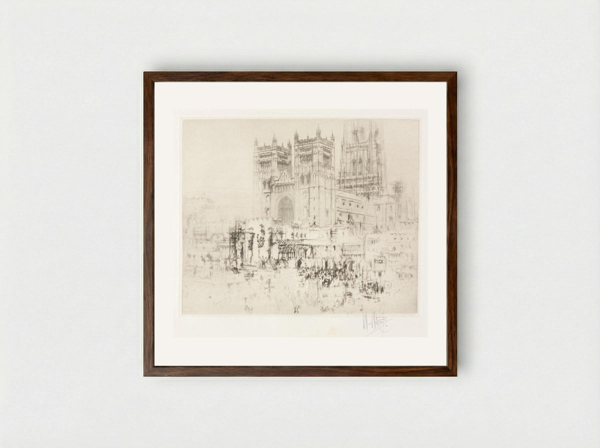Durham Cathedral - William Walcot - Framed Print Dark Wood