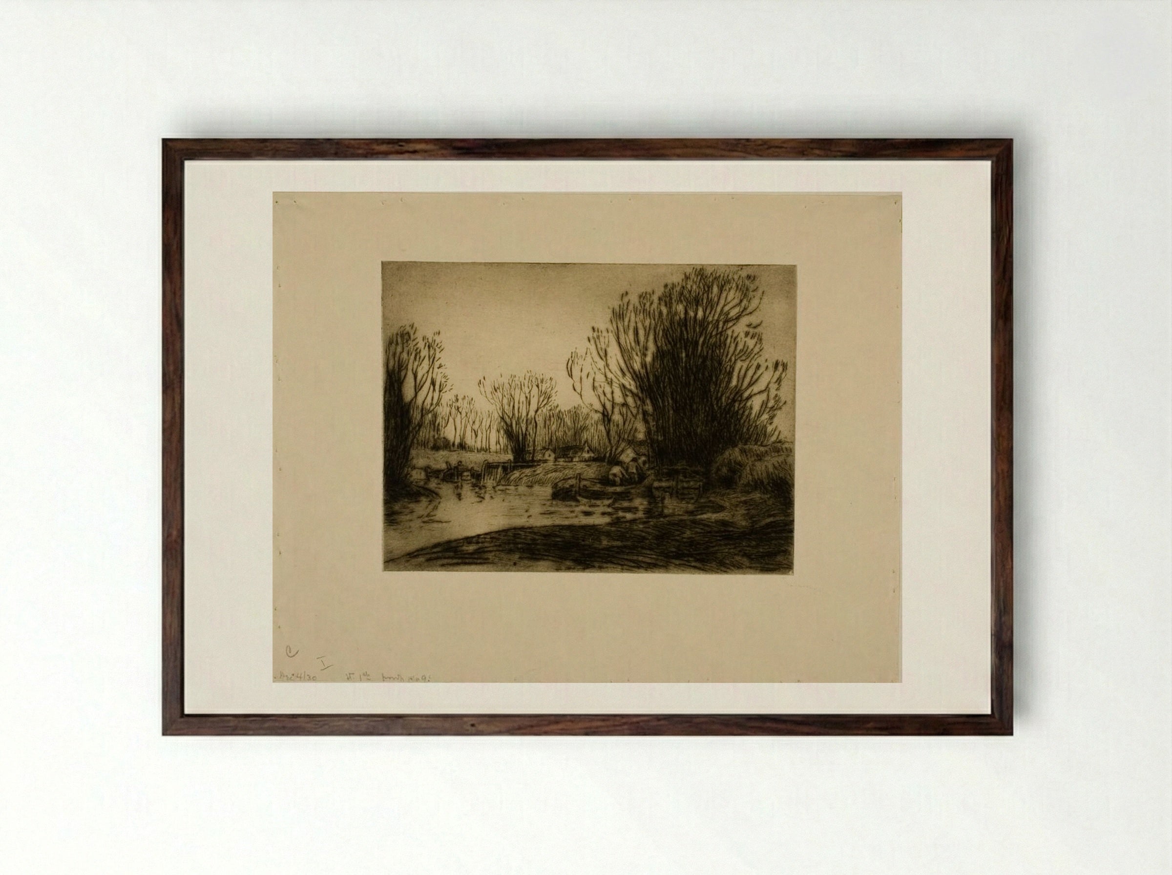 Dutch Canal - Alexander Shilling - Framed Print Dark Wood
