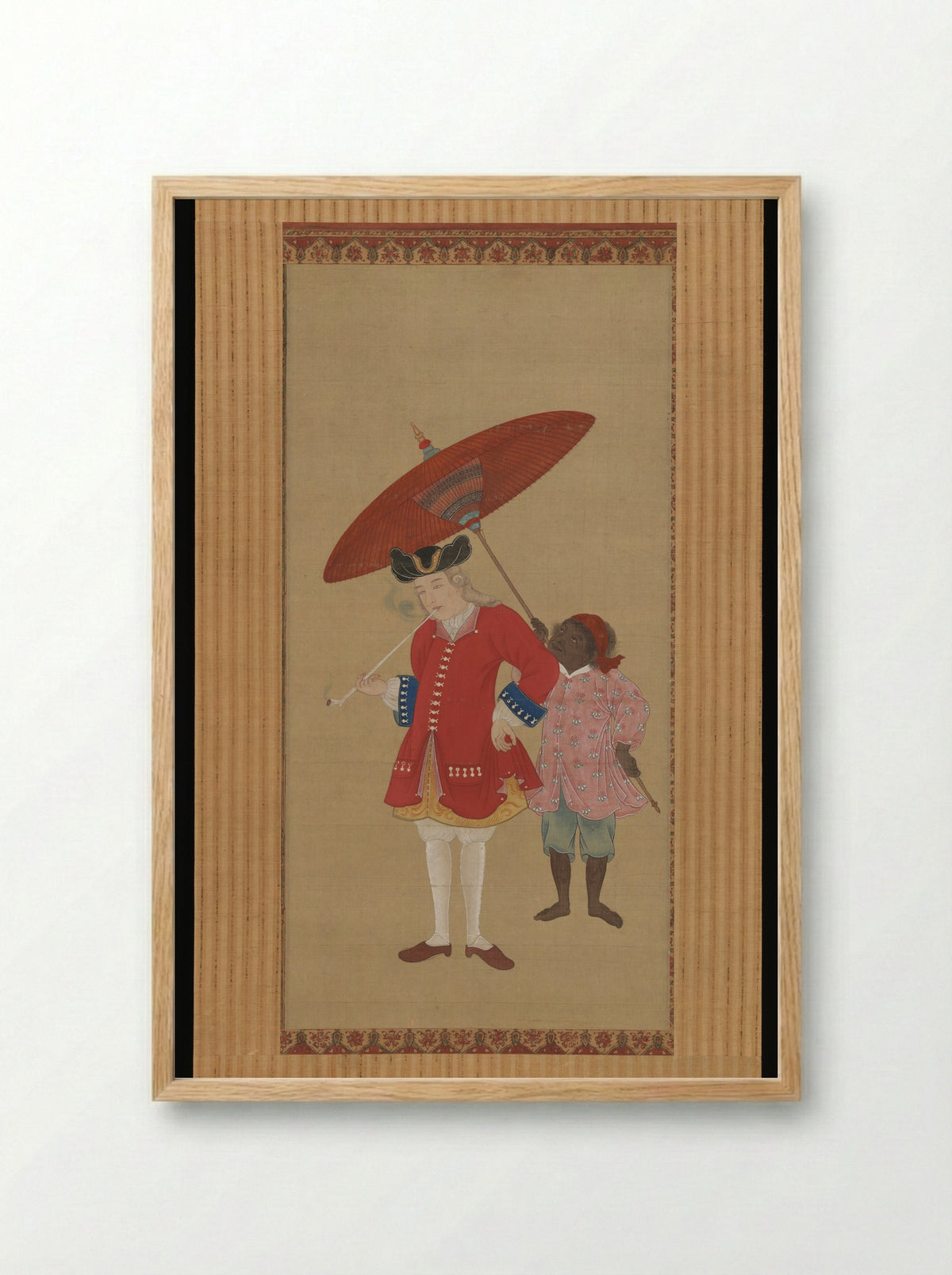 Dutchman with a Servant - Kawahara Keiga - Framed Print Wood