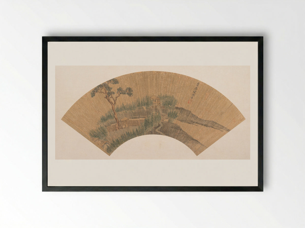 Dwelling in the Mountains - Song Maojin - Framed Print Black